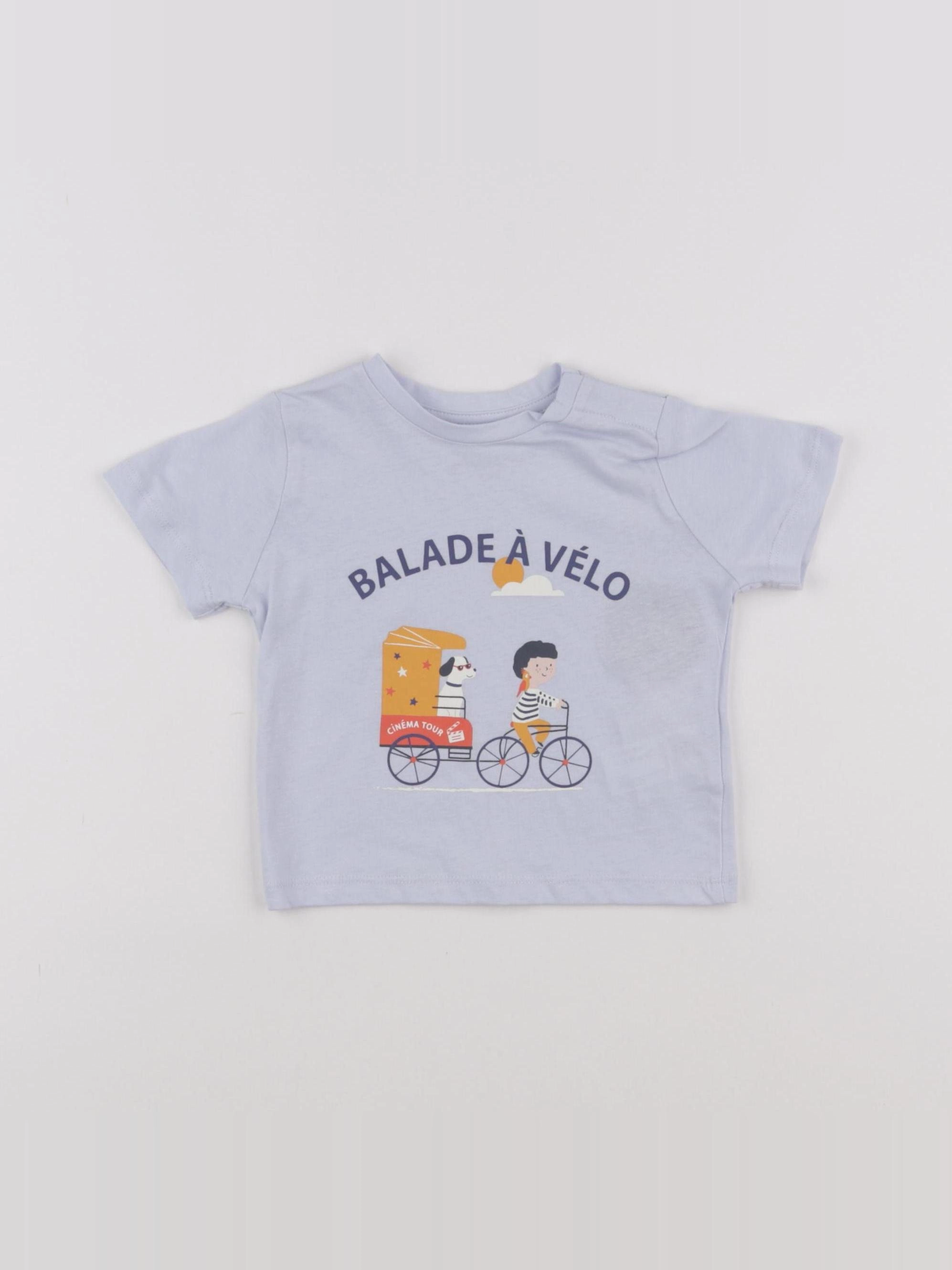 Boutchou - tee-shirt bleu - 6 mois