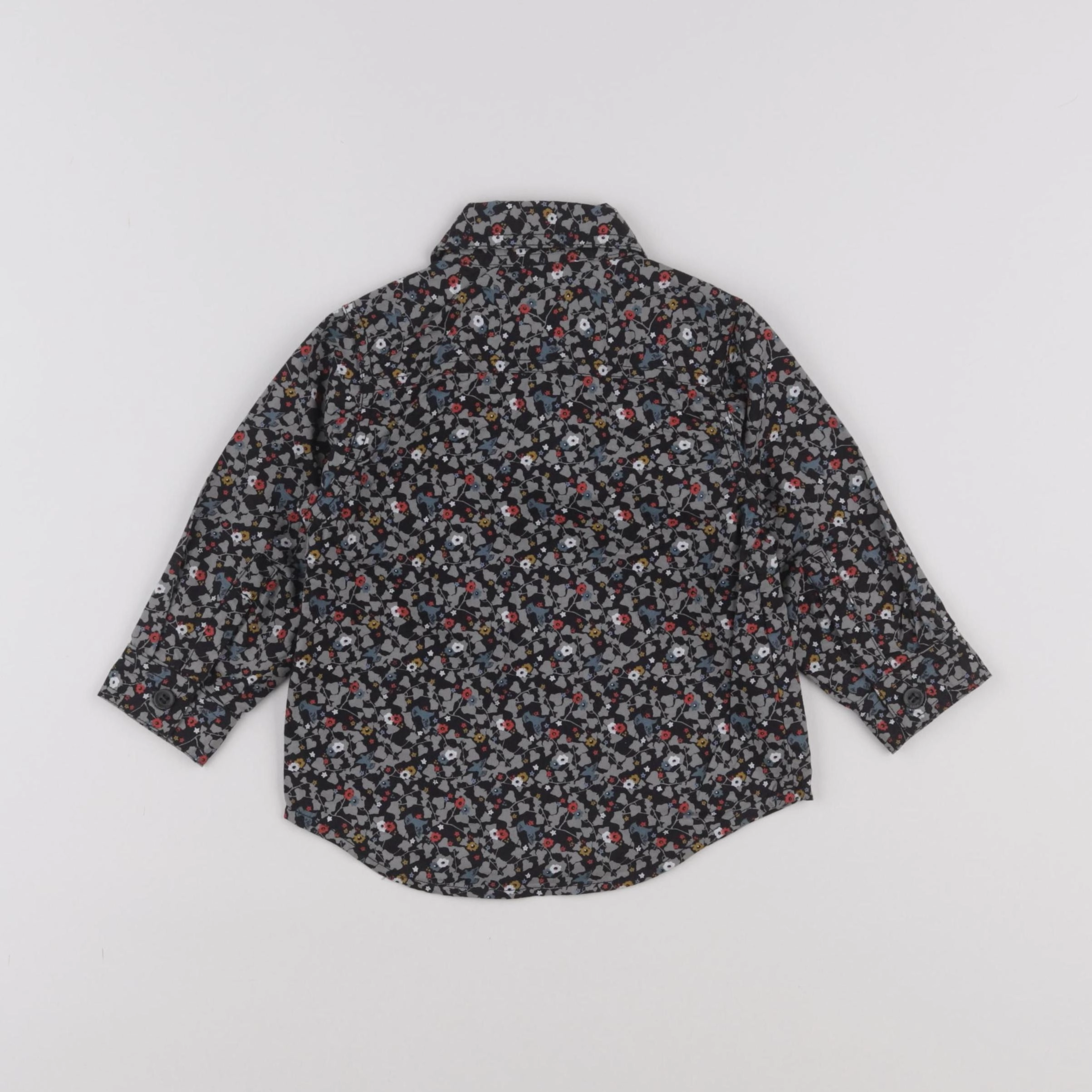 Petit Bateau - chemise multicolore - 12 mois