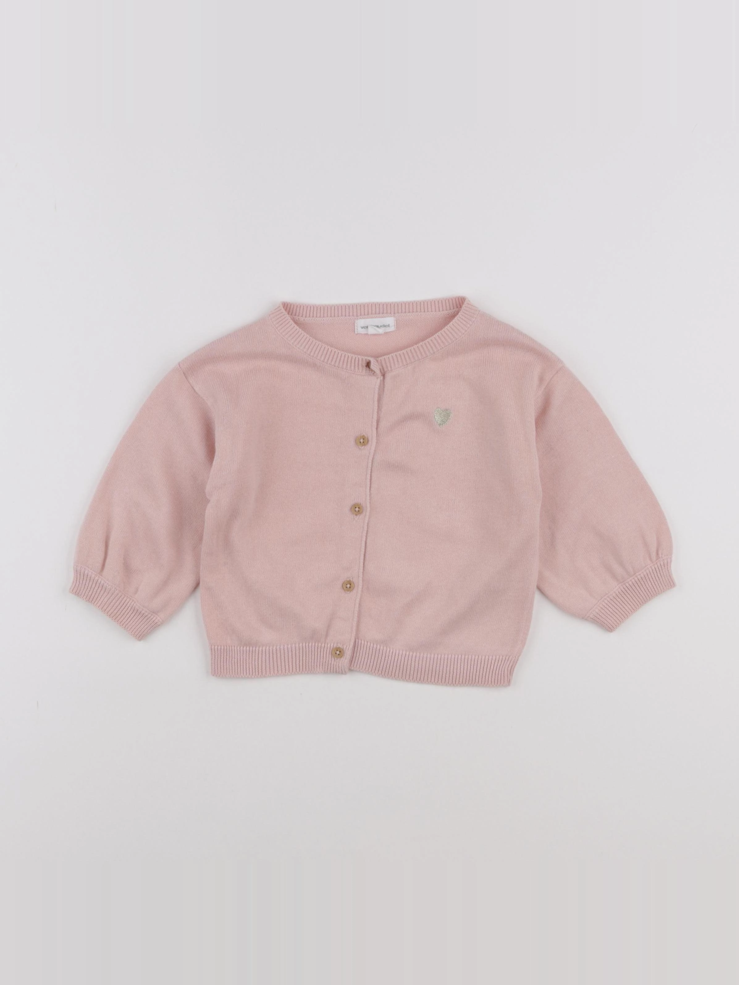 Vertbaudet - gilet rose - 12 mois