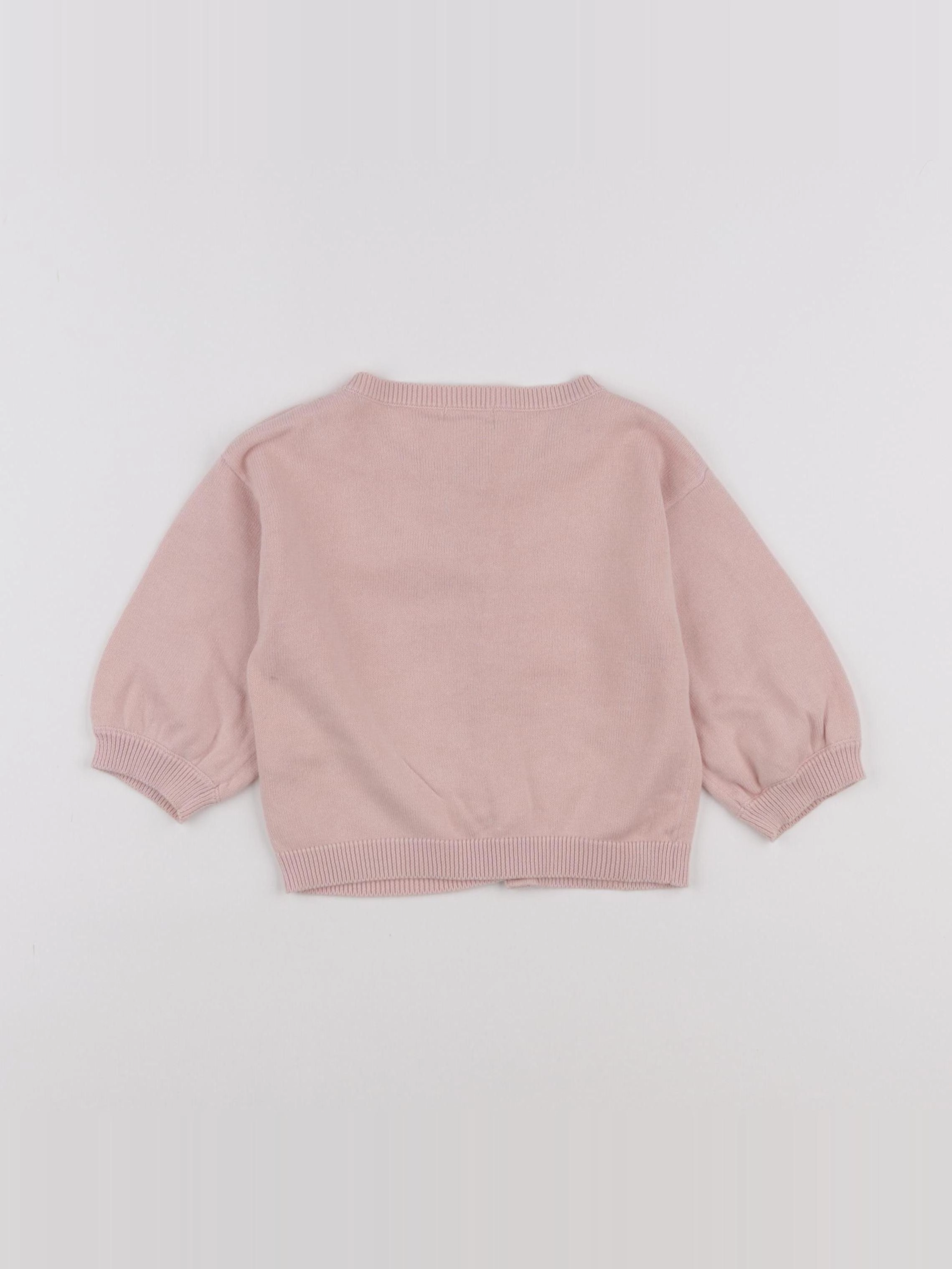 Vertbaudet - gilet rose - 12 mois
