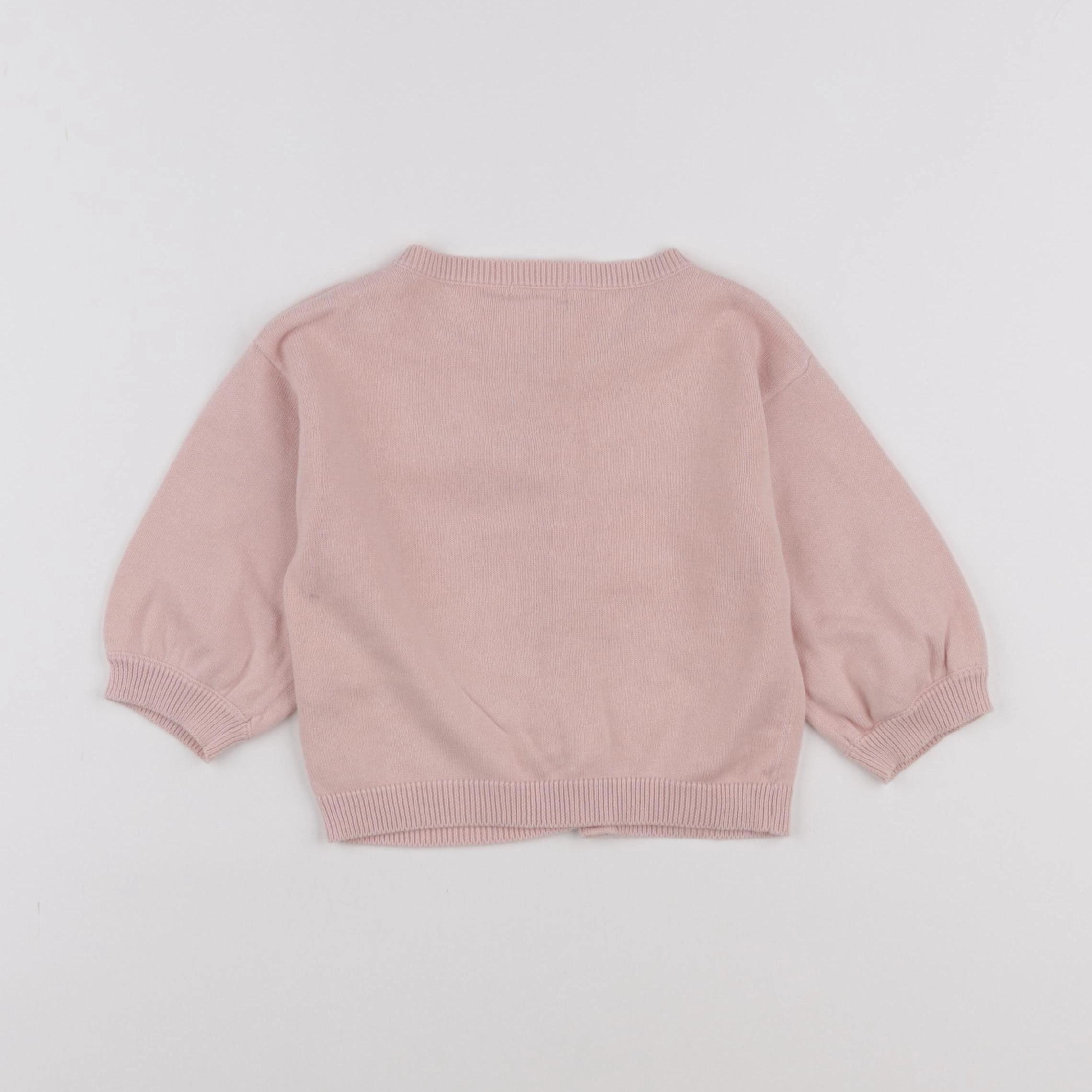 Vertbaudet - gilet rose - 12 mois