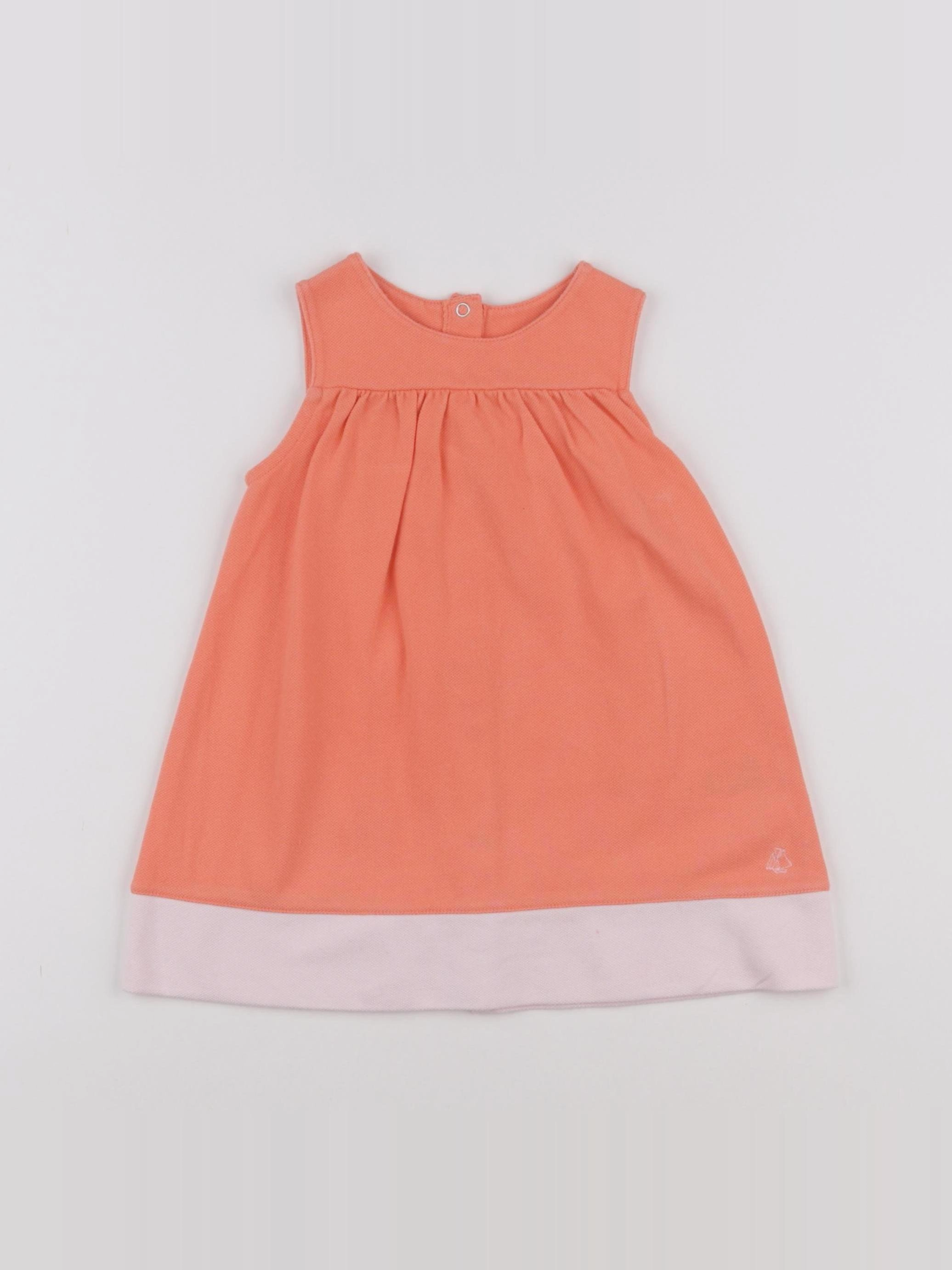 Petit Bateau - robe orange - 12 mois