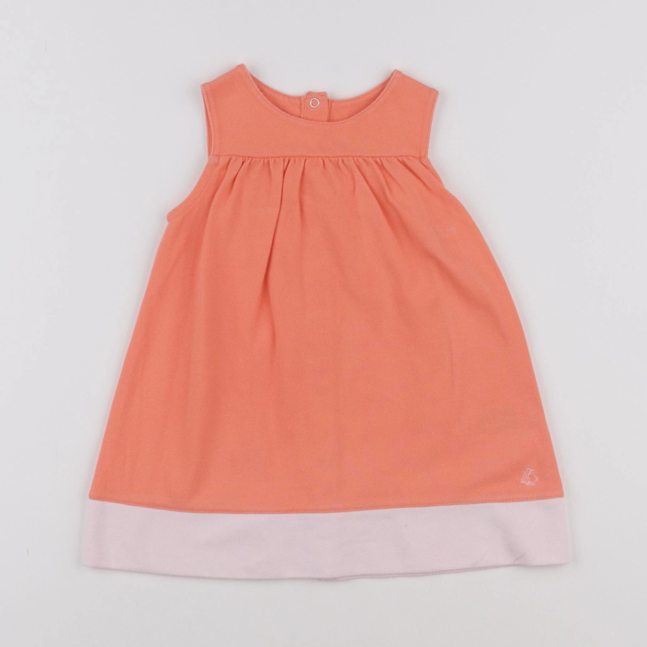 Petit Bateau - robe orange - 12 mois