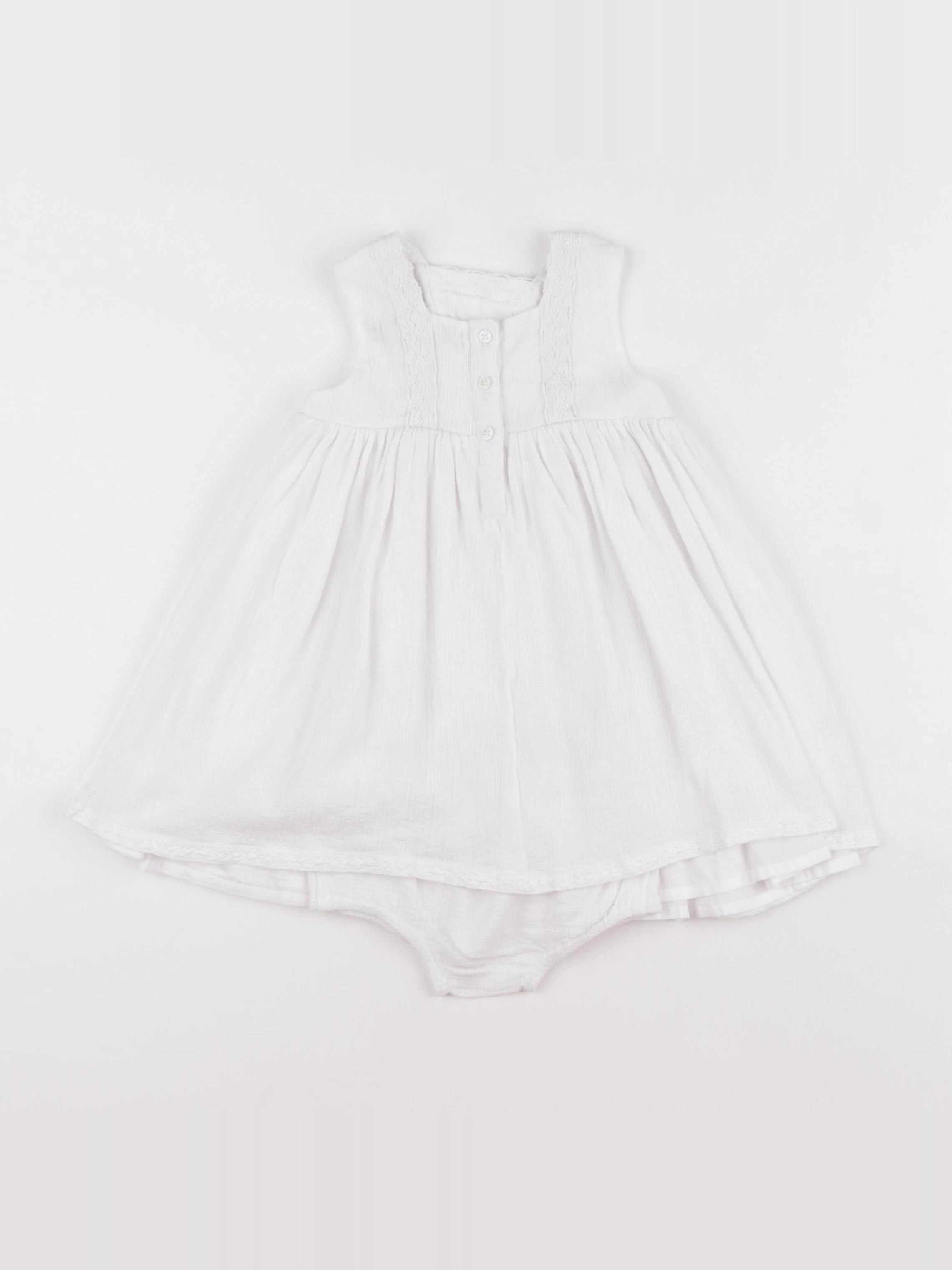Monoprix - robe blanc - 6 mois