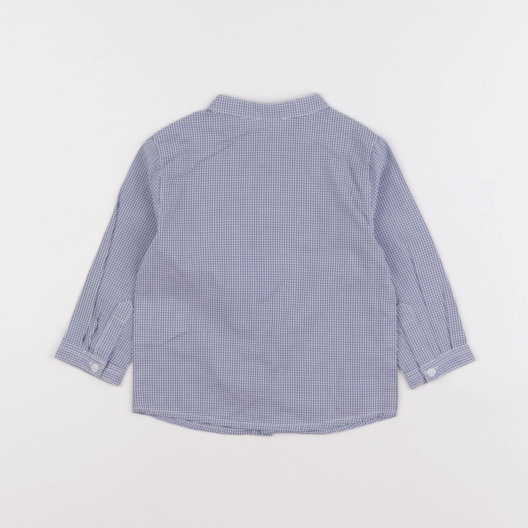 Boutchou - chemise blanc, bleu - 12 mois