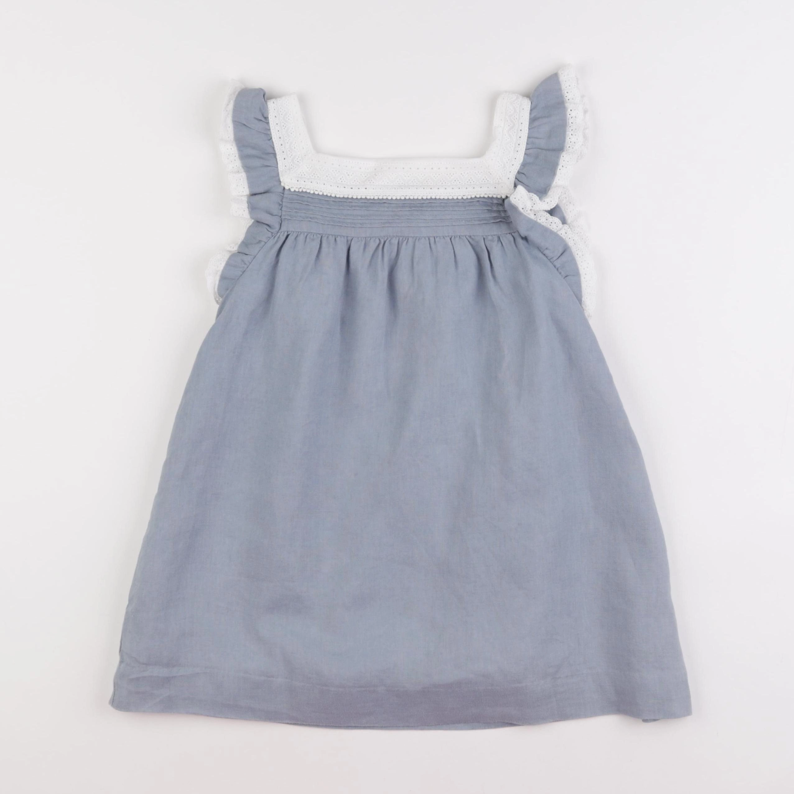 Gocco - robe bleu, blanc - 5/6 ans
