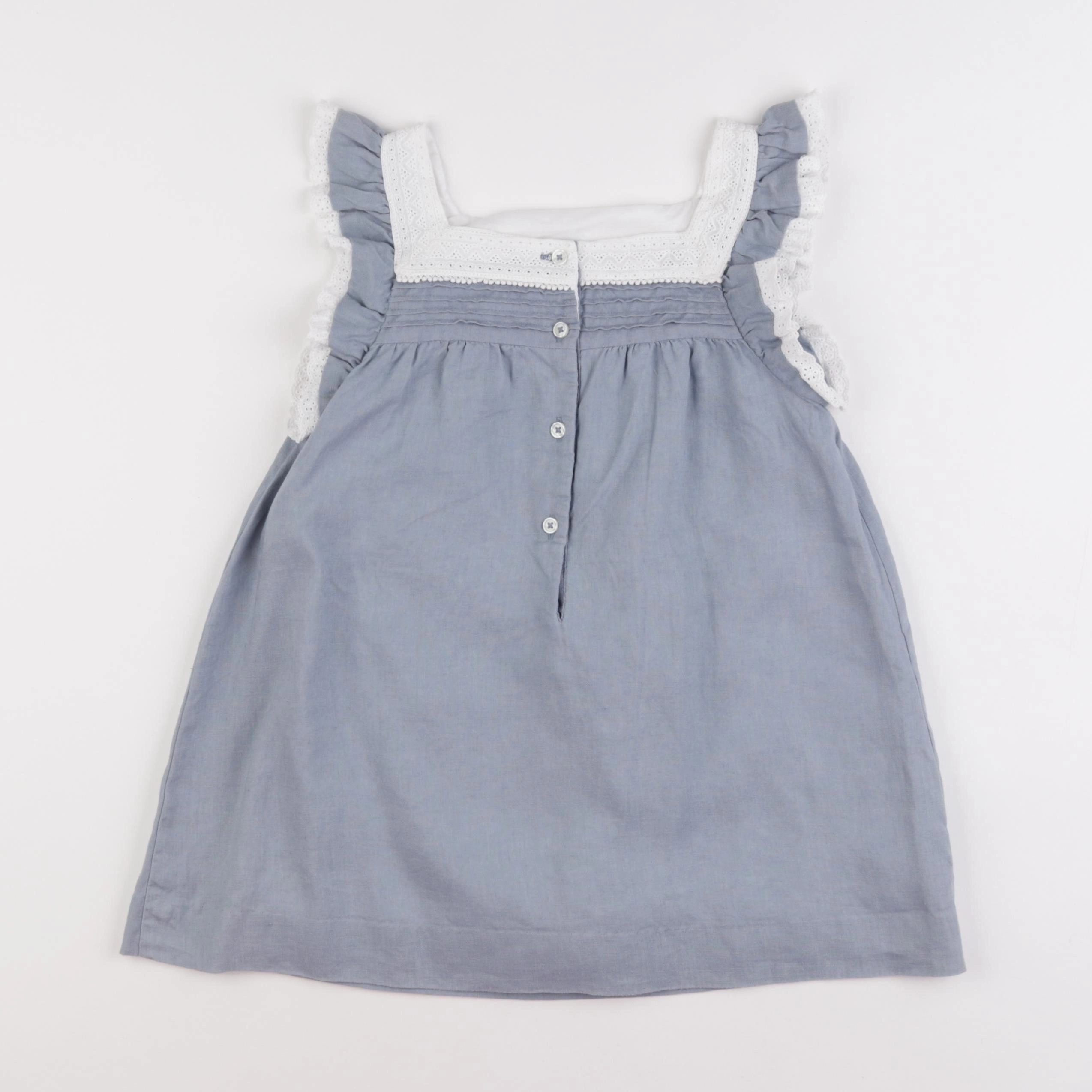 Gocco - robe bleu, blanc - 5/6 ans