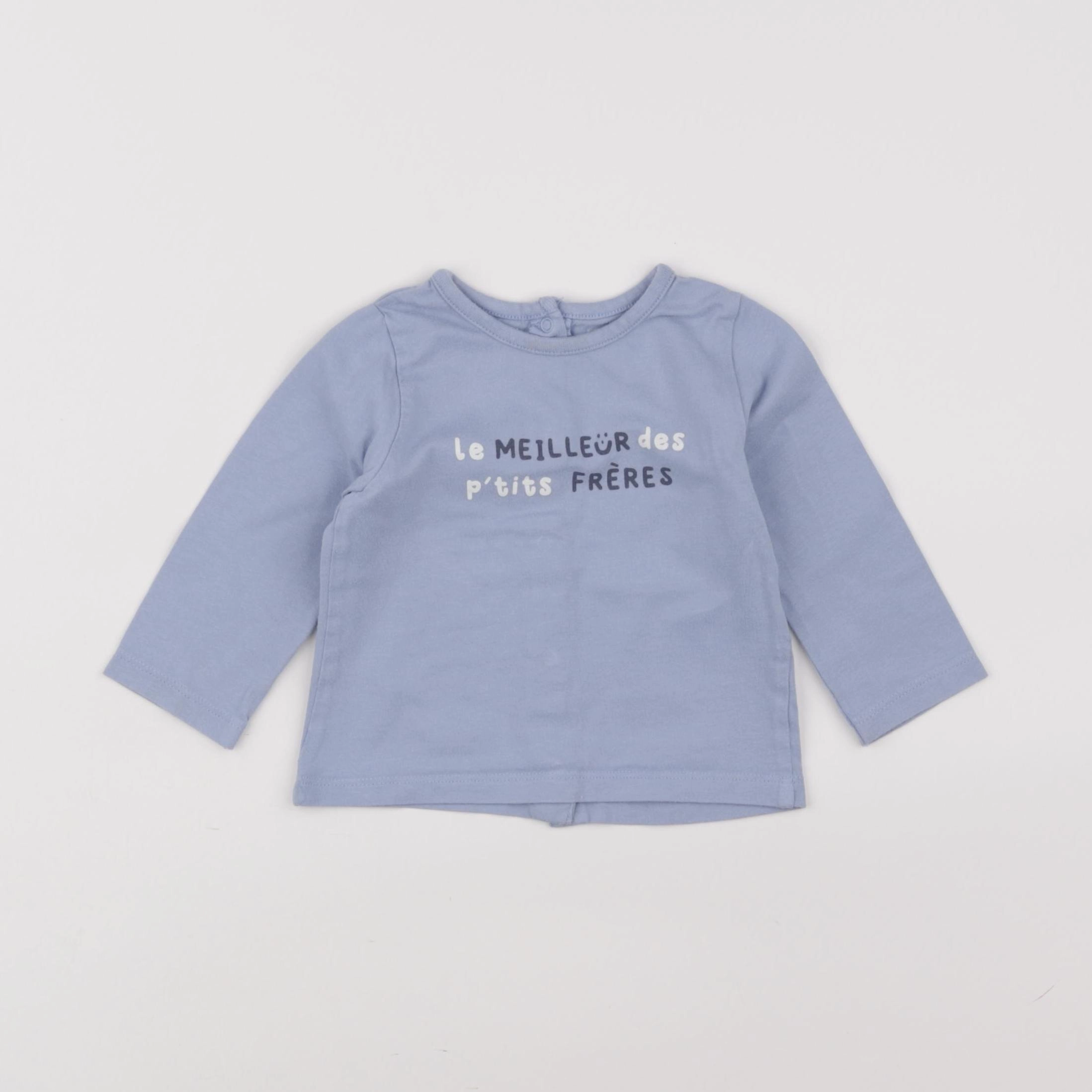 Vertbaudet - tee-shirt bleu - 9 mois