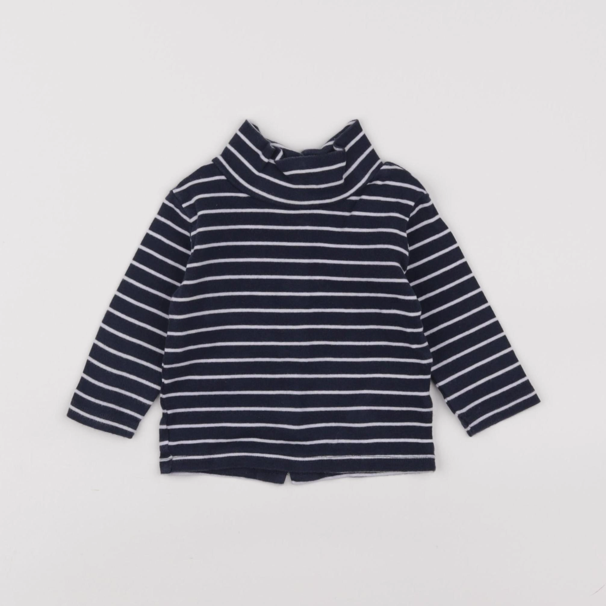 Vertbaudet - sous-pull bleu - 9 mois