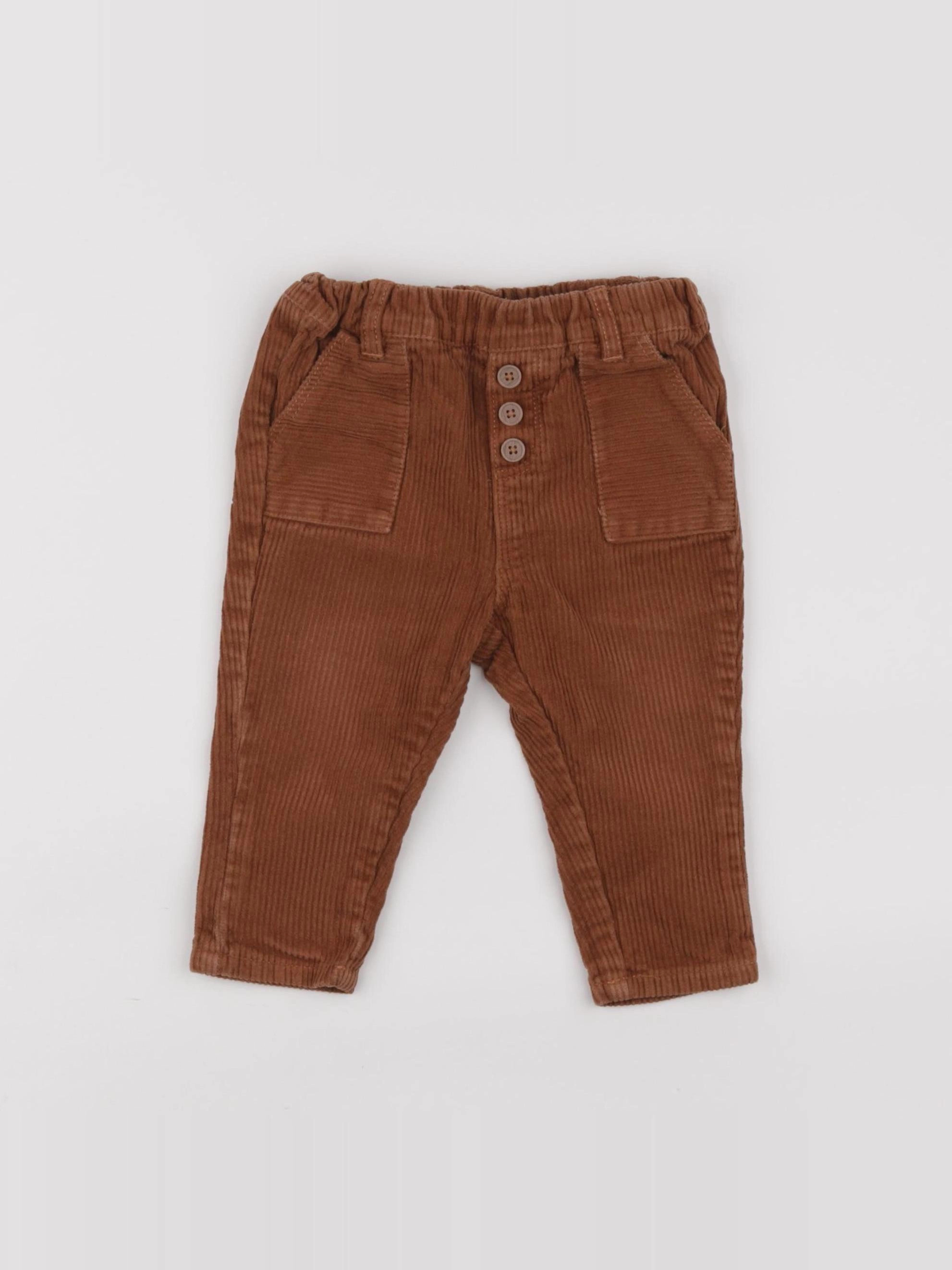 Vertbaudet - pantalon marron - 9 mois