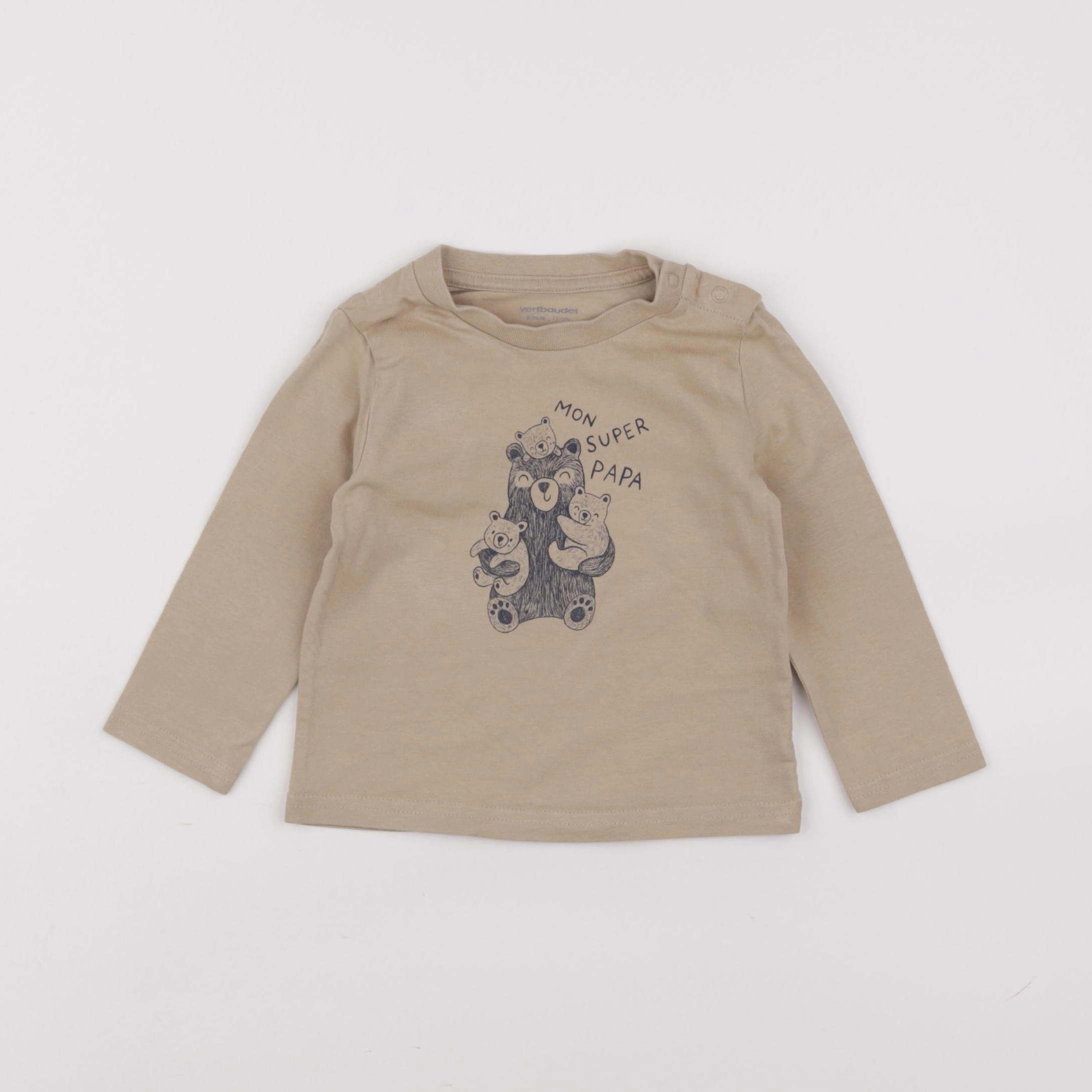 Vertbaudet - tee-shirt marron - 9 mois