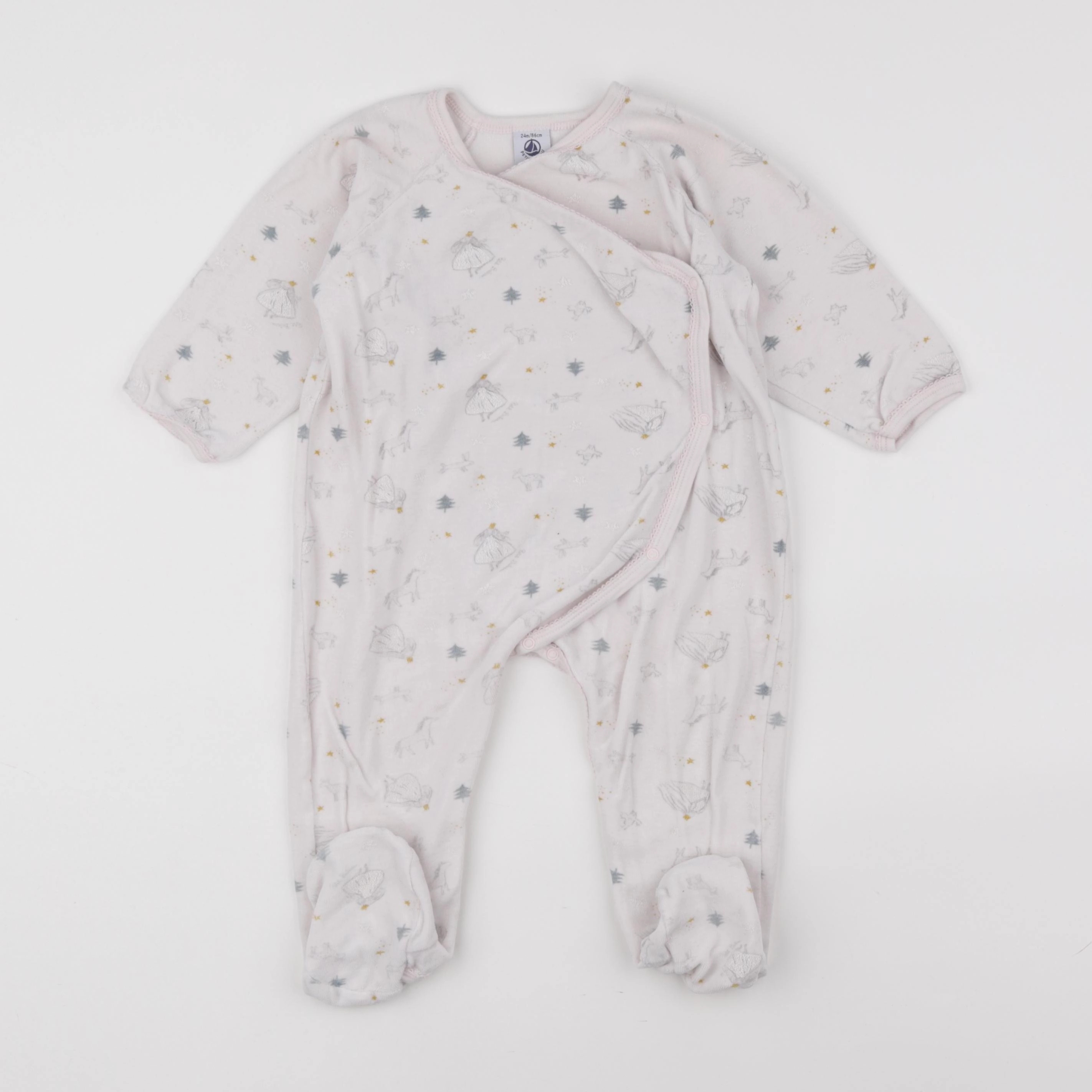 Petit Bateau - pyjama velours multicolore - 2 ans