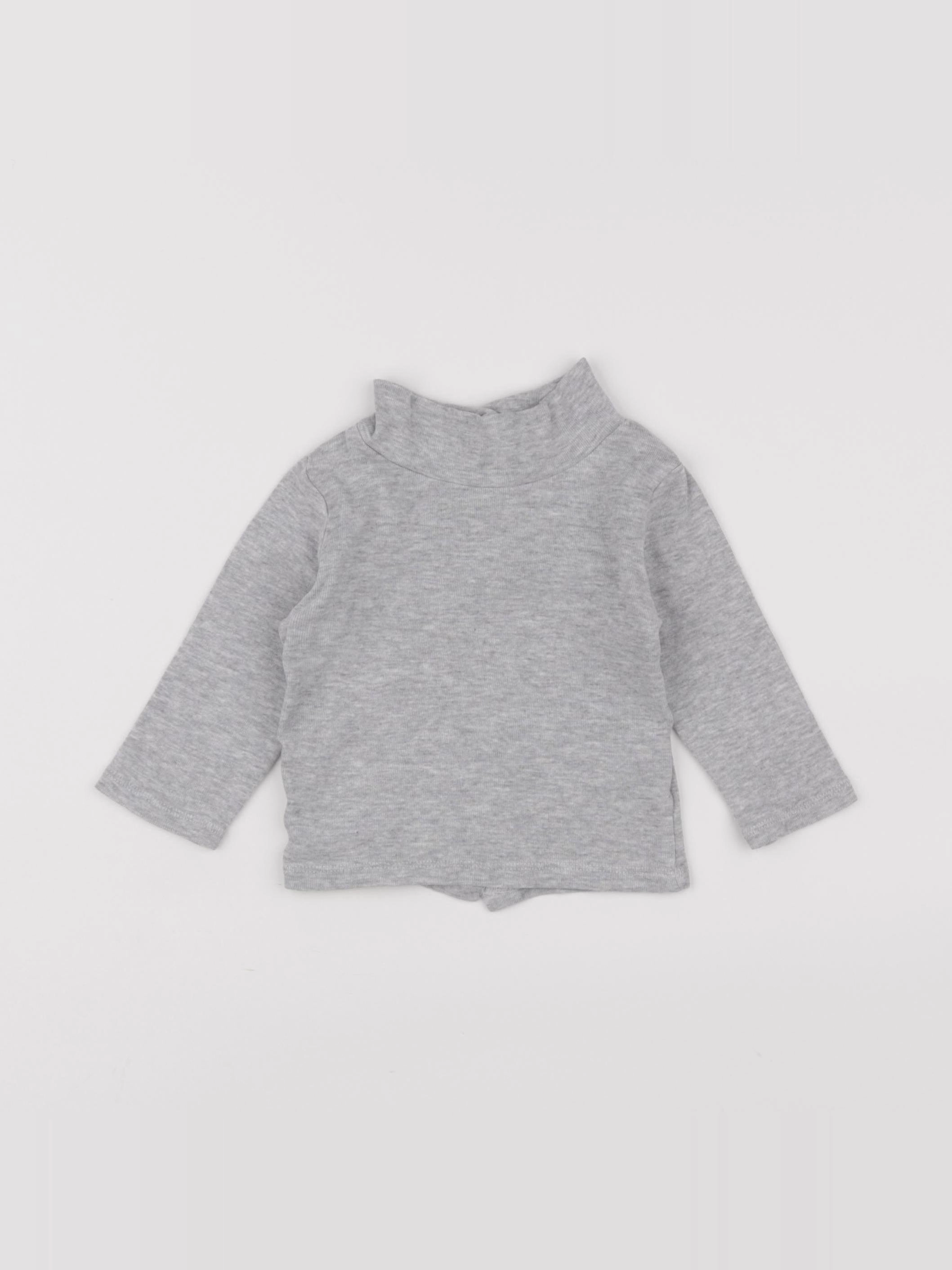 Vertbaudet - sous-pull gris - 9 mois