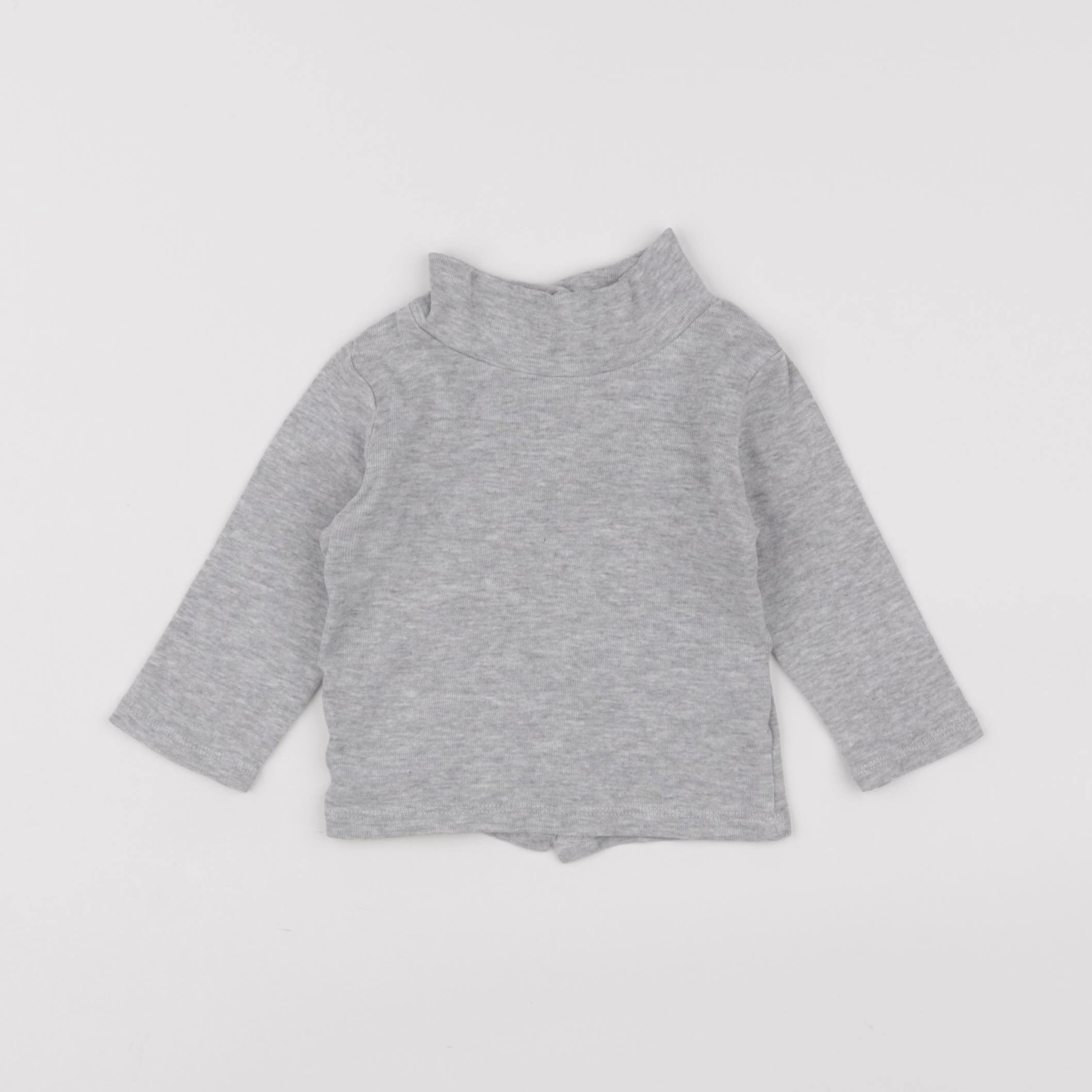 Vertbaudet - sous-pull gris - 9 mois