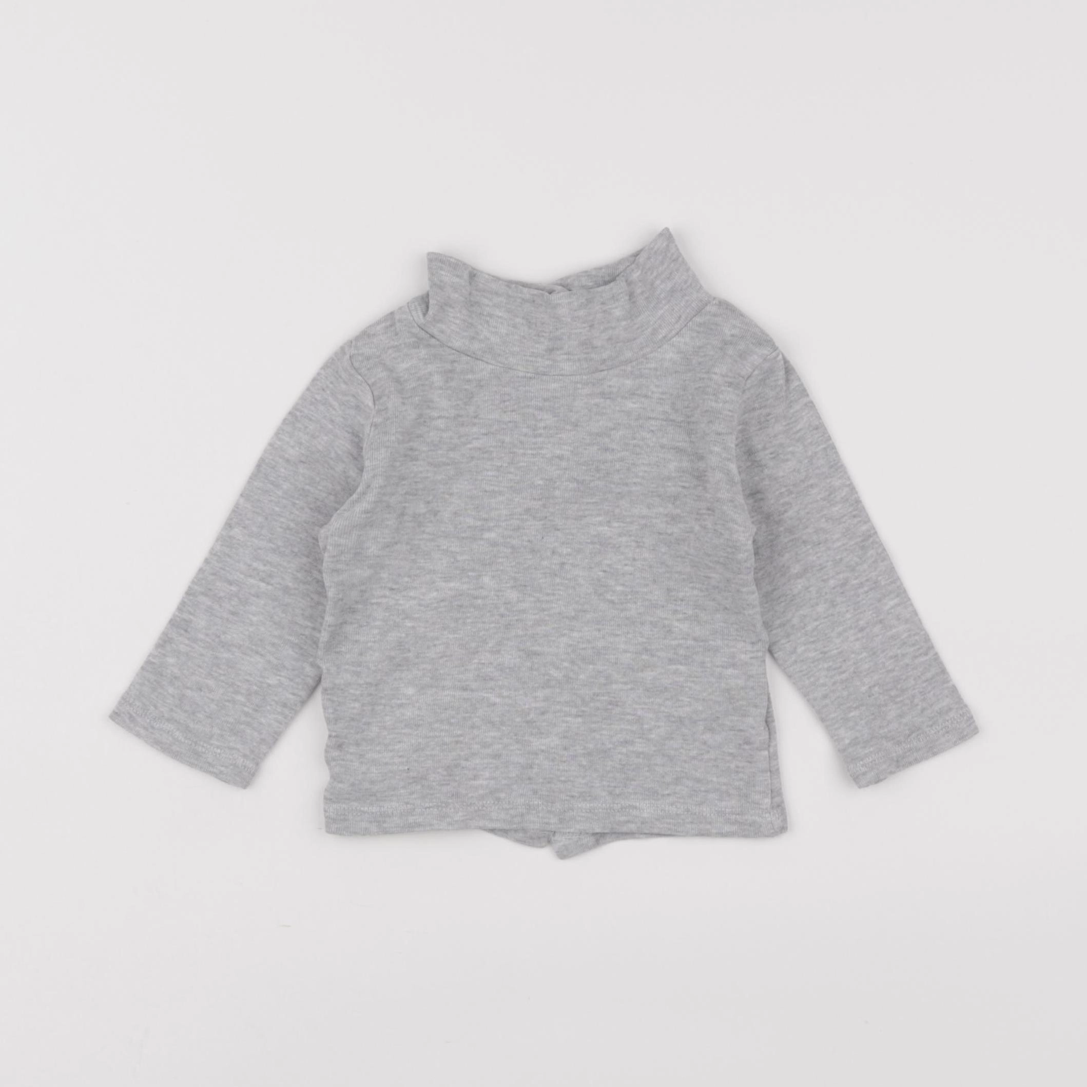 Vertbaudet - sous-pull gris - 9 mois
