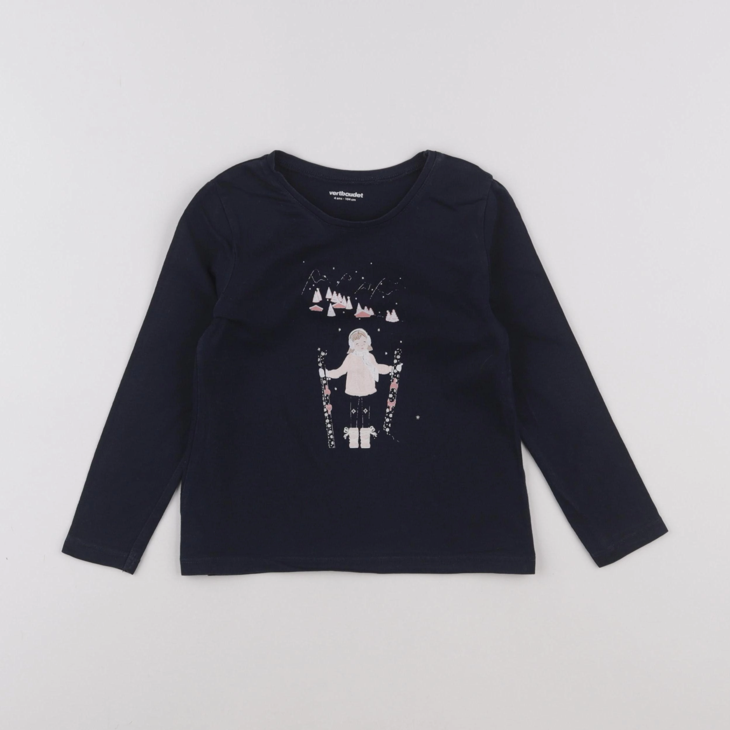 Vertbaudet - tee-shirt bleu - 4 ans