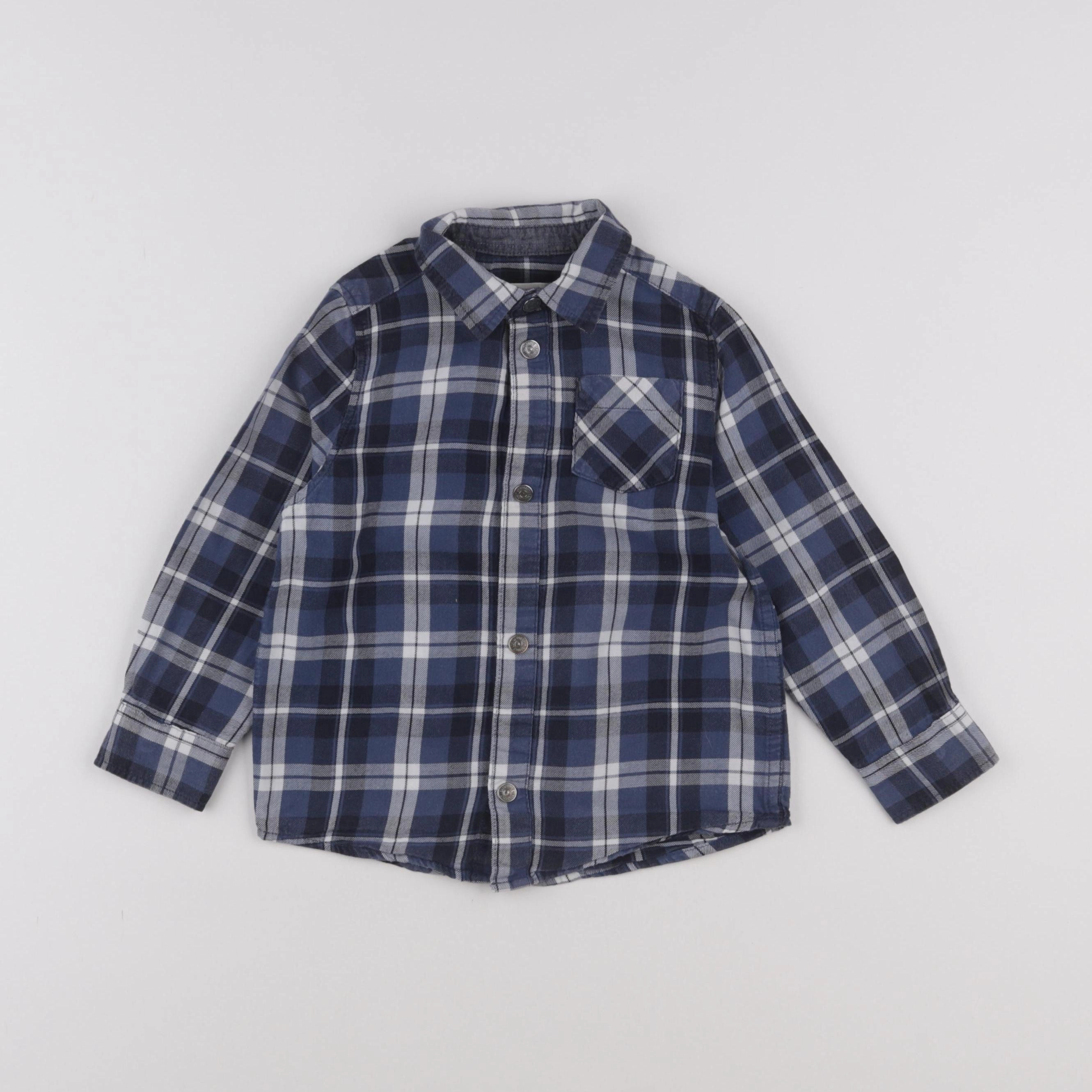 Vertbaudet - chemise blanc, bleu - 4 ans