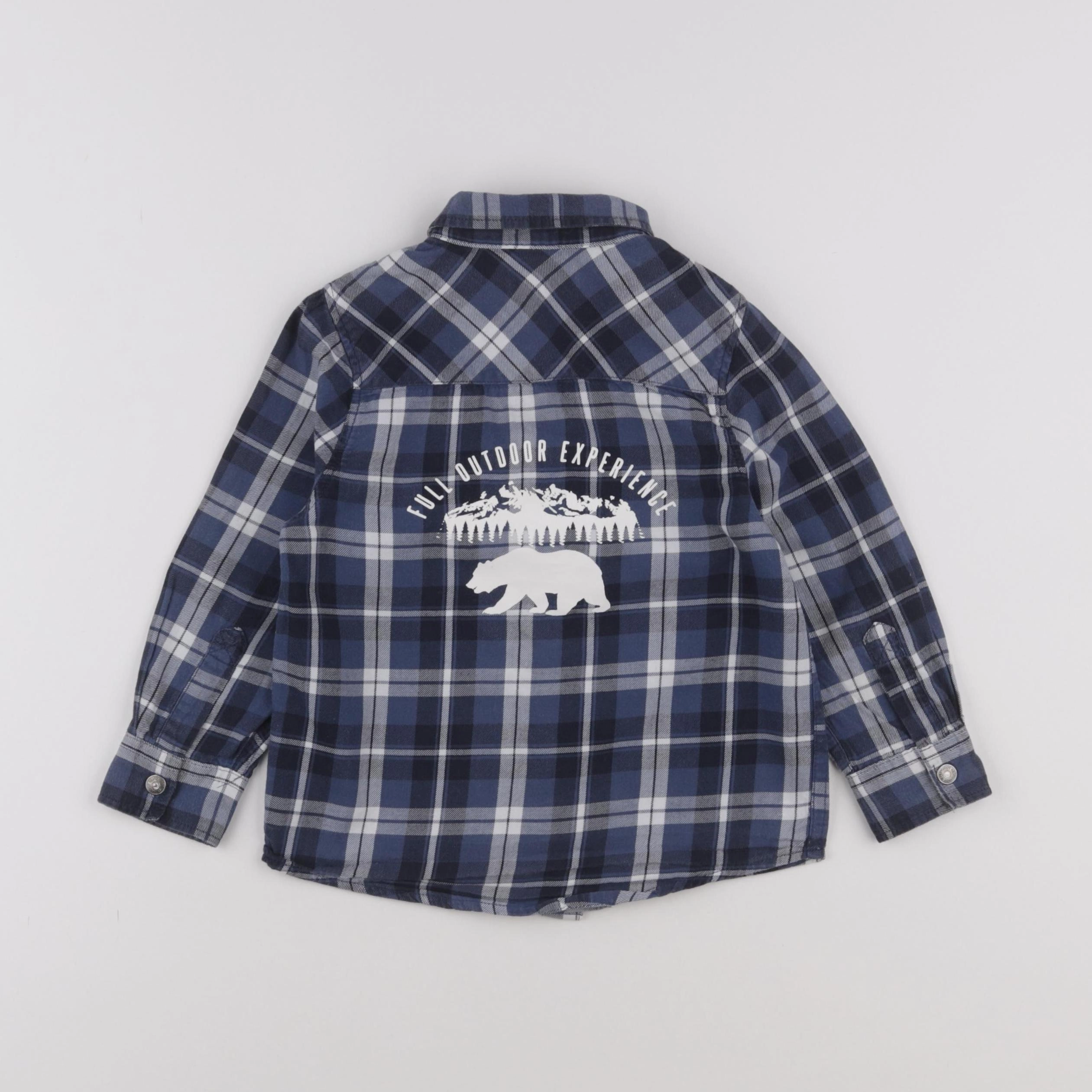 Vertbaudet - chemise blanc, bleu - 4 ans