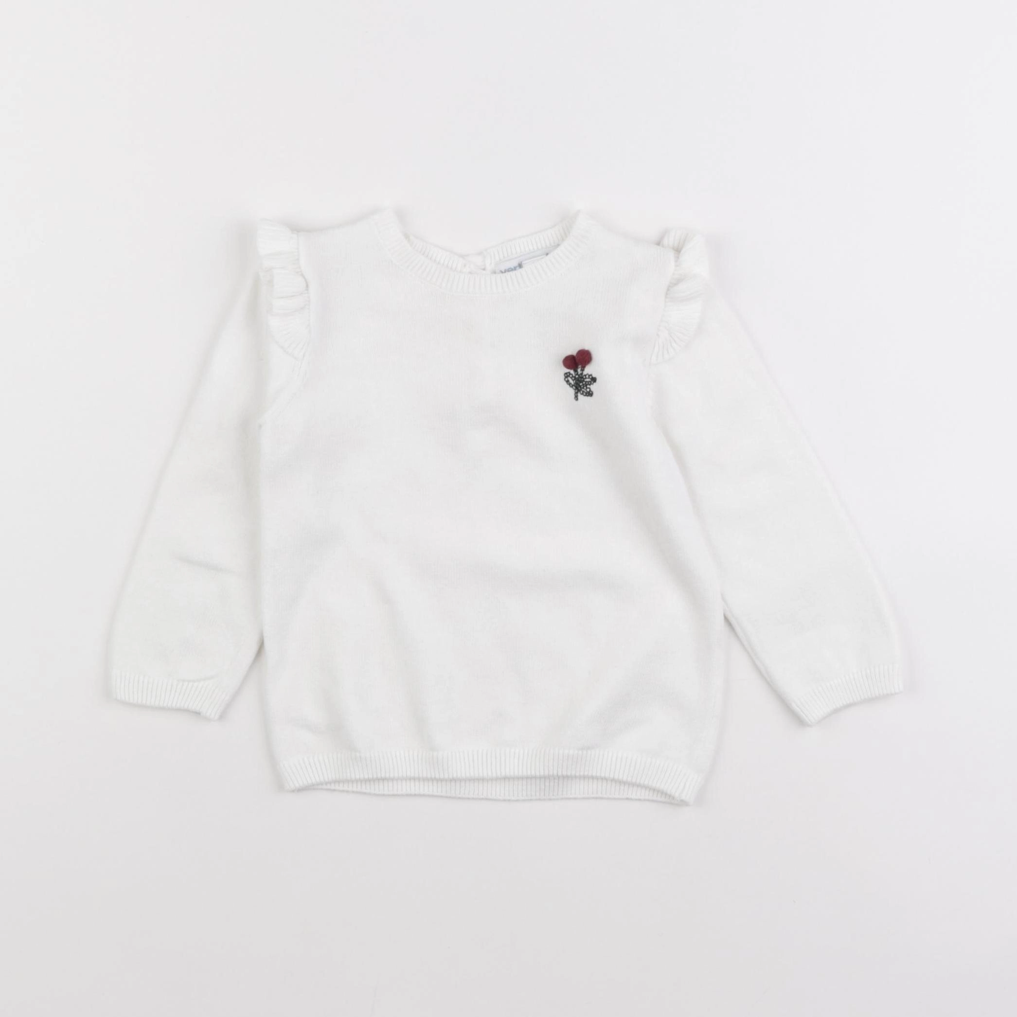 Vertbaudet - pull blanc - 12 mois