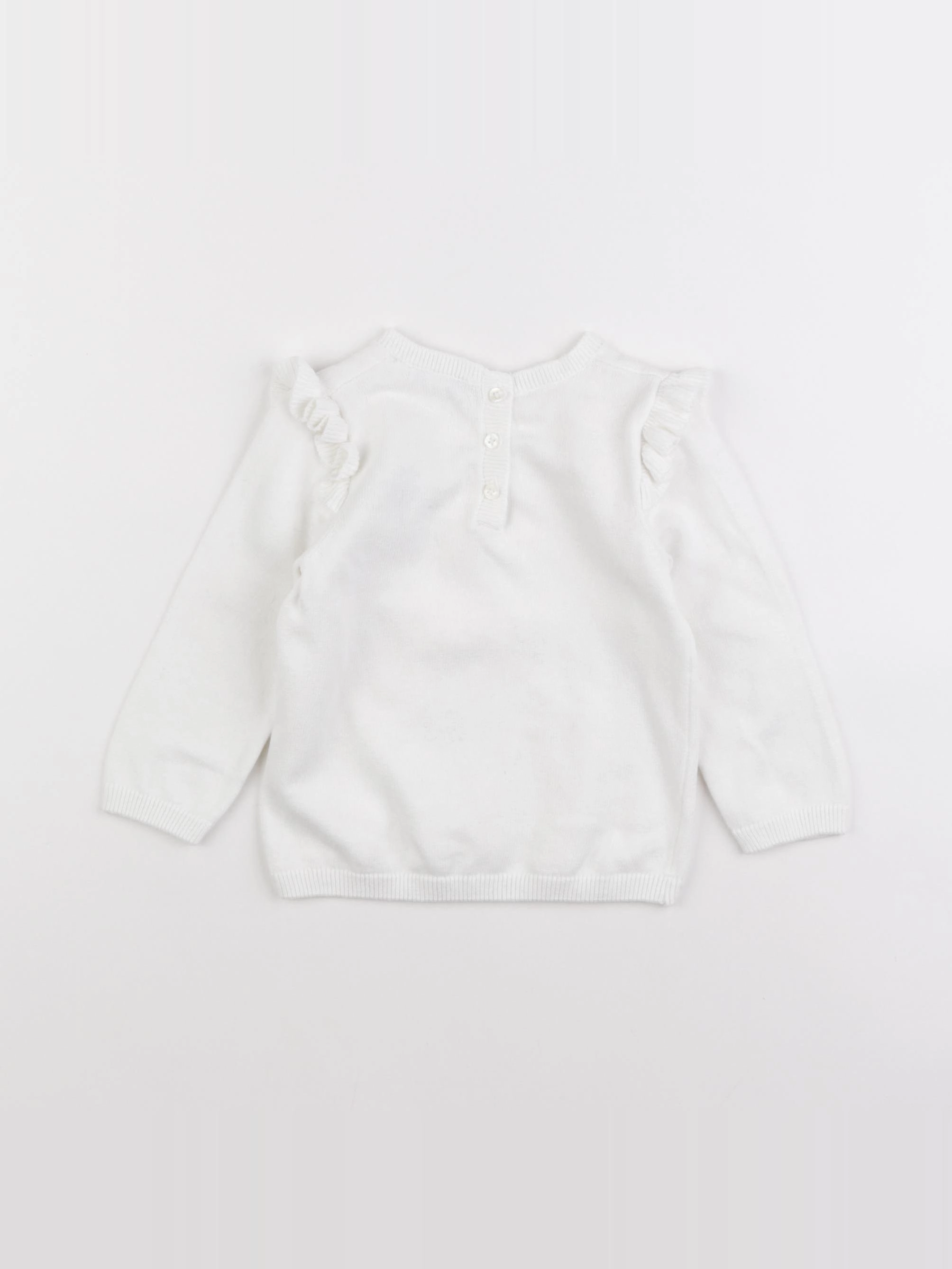 Vertbaudet - pull blanc - 12 mois