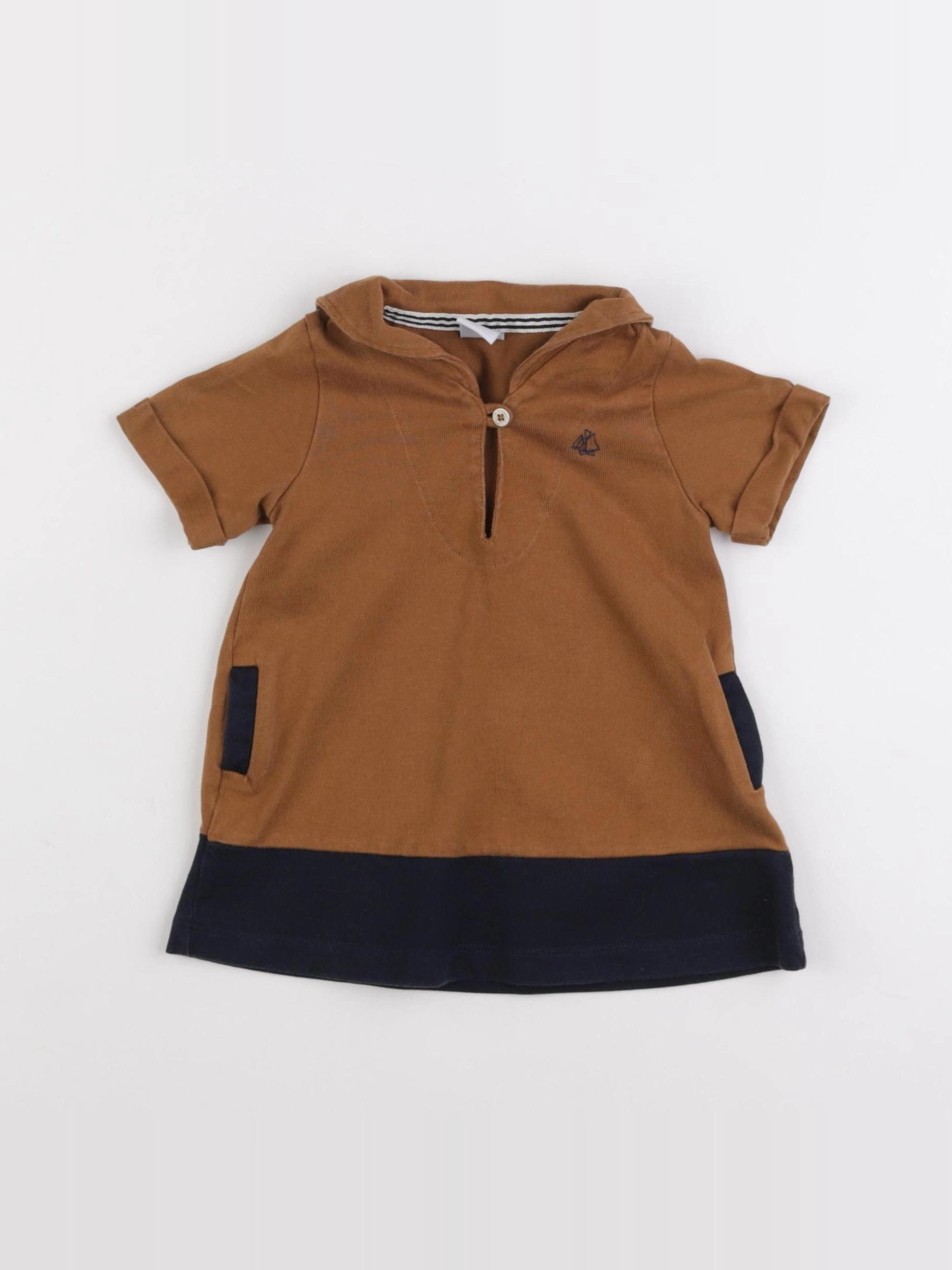Petit Bateau - robe marron - 6 mois