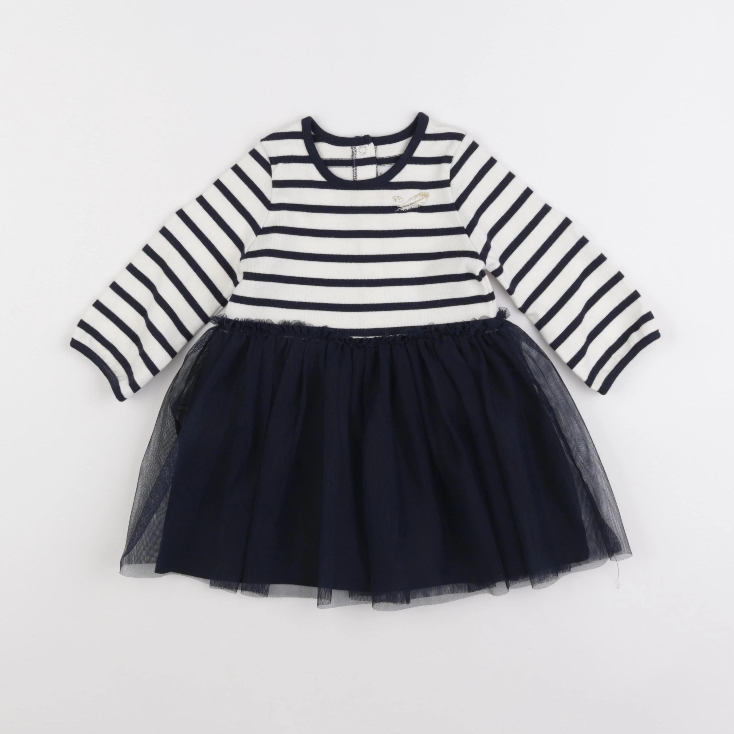 Petit Bateau - robe bleu - 12 mois