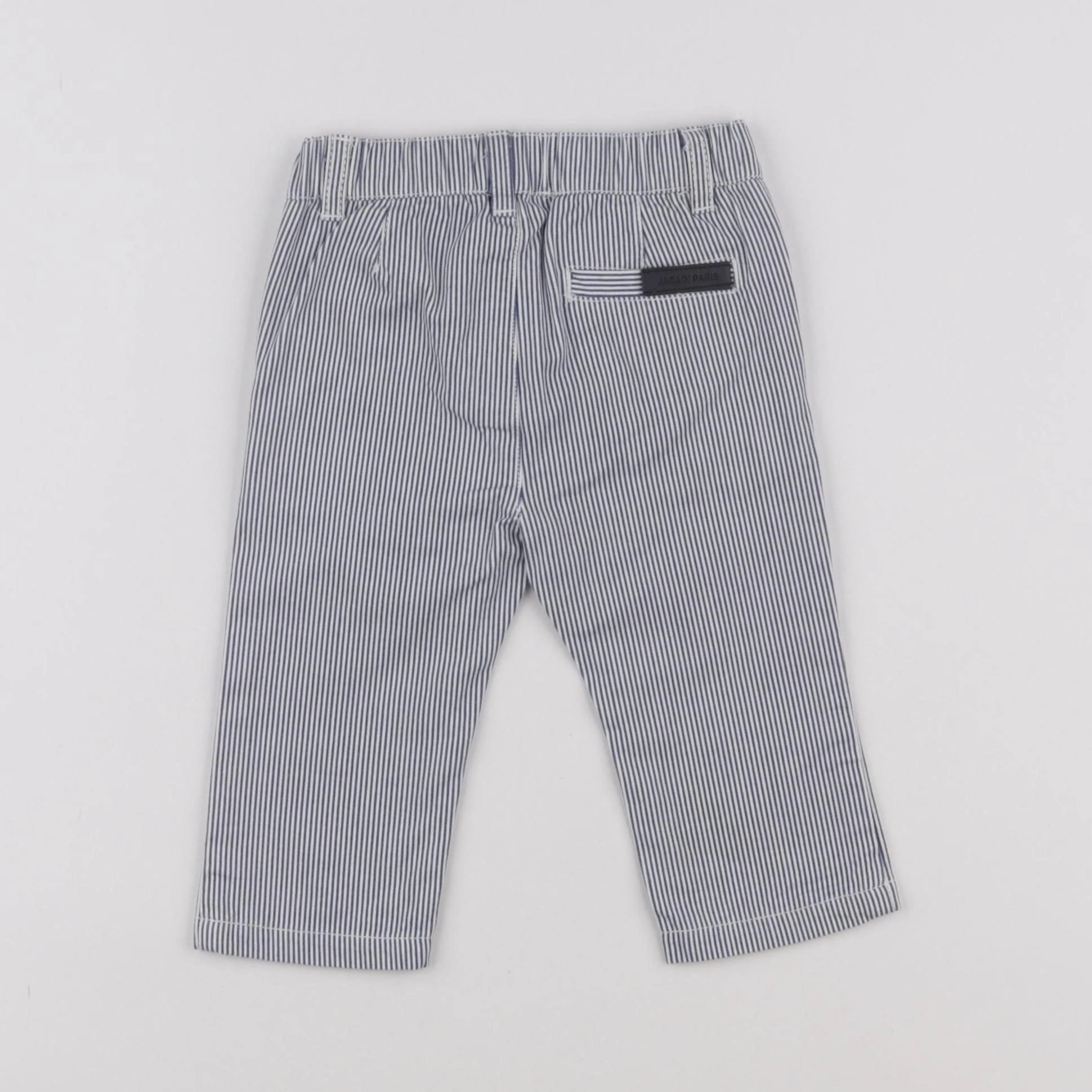 Jacadi - pantalon bleu, blanc - 12 mois