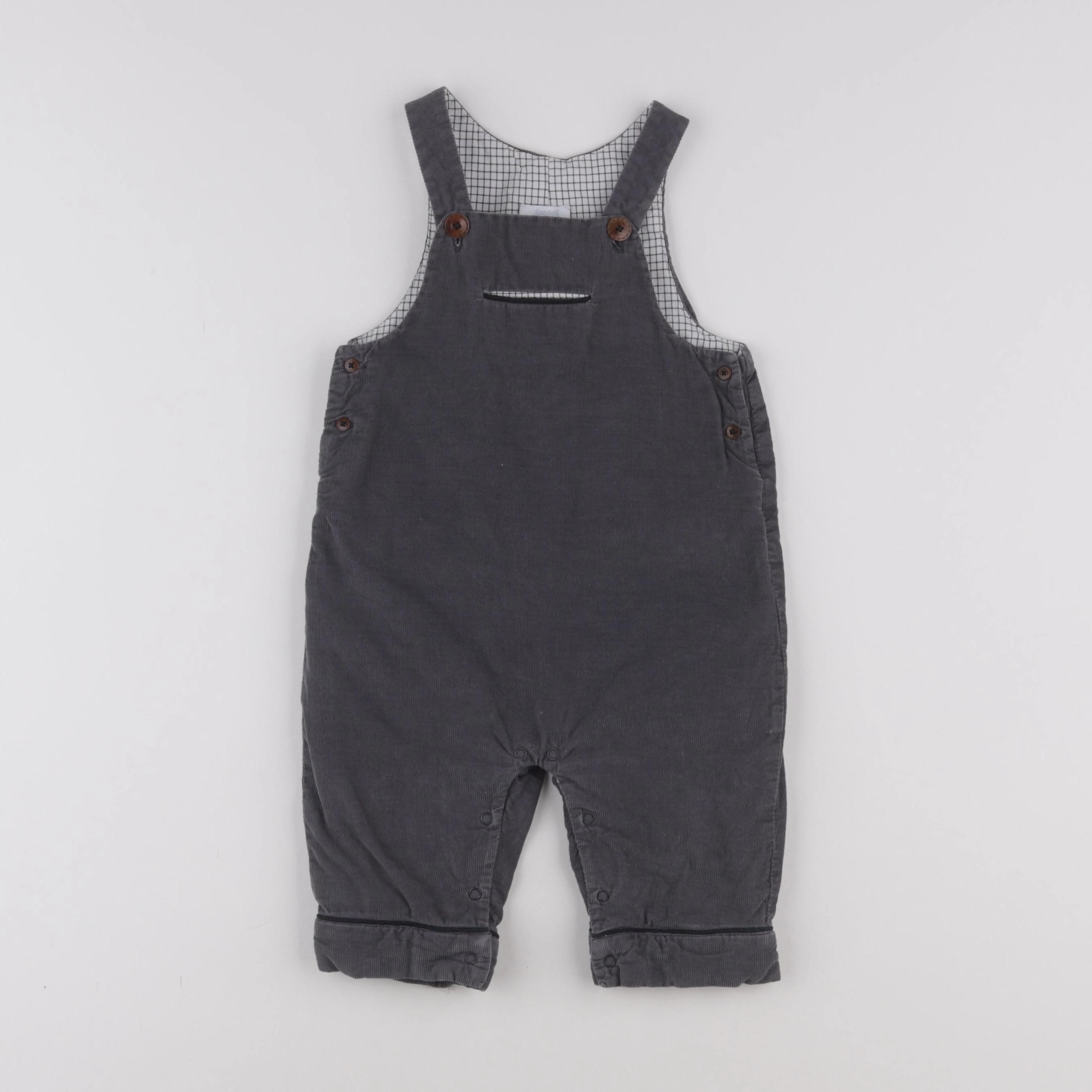 Natalys - salopette gris - 12 mois