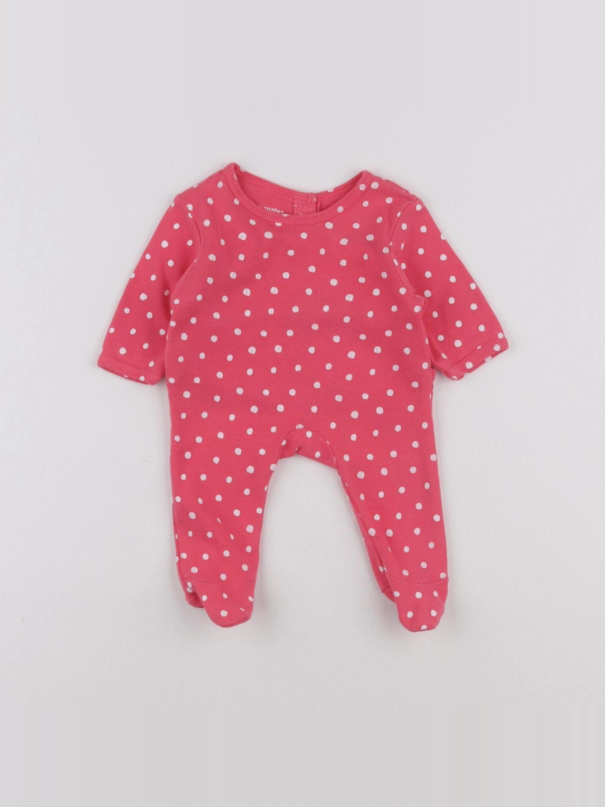 Vertbaudet - pyjama coton rose - 0 mois