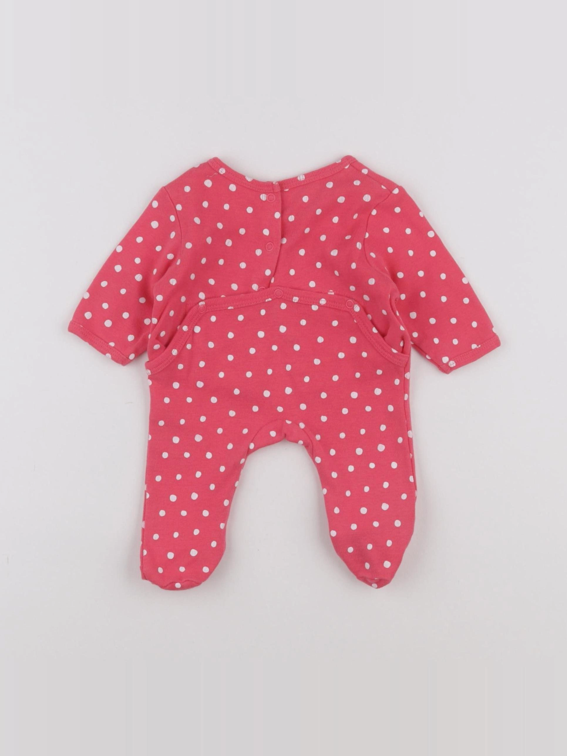 Vertbaudet - pyjama coton rose - 0 mois