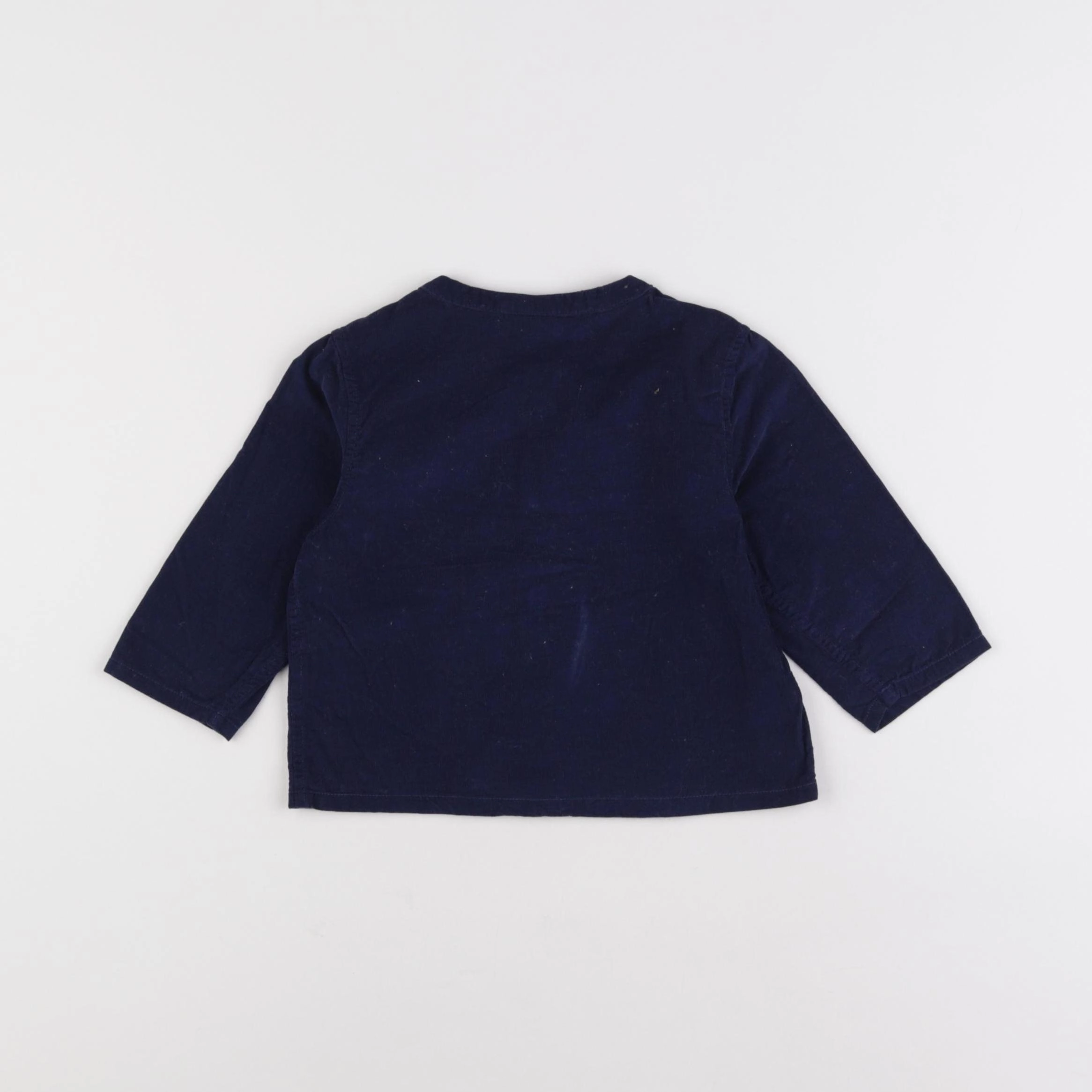 Petit Bateau - chemise bleu - 12 mois