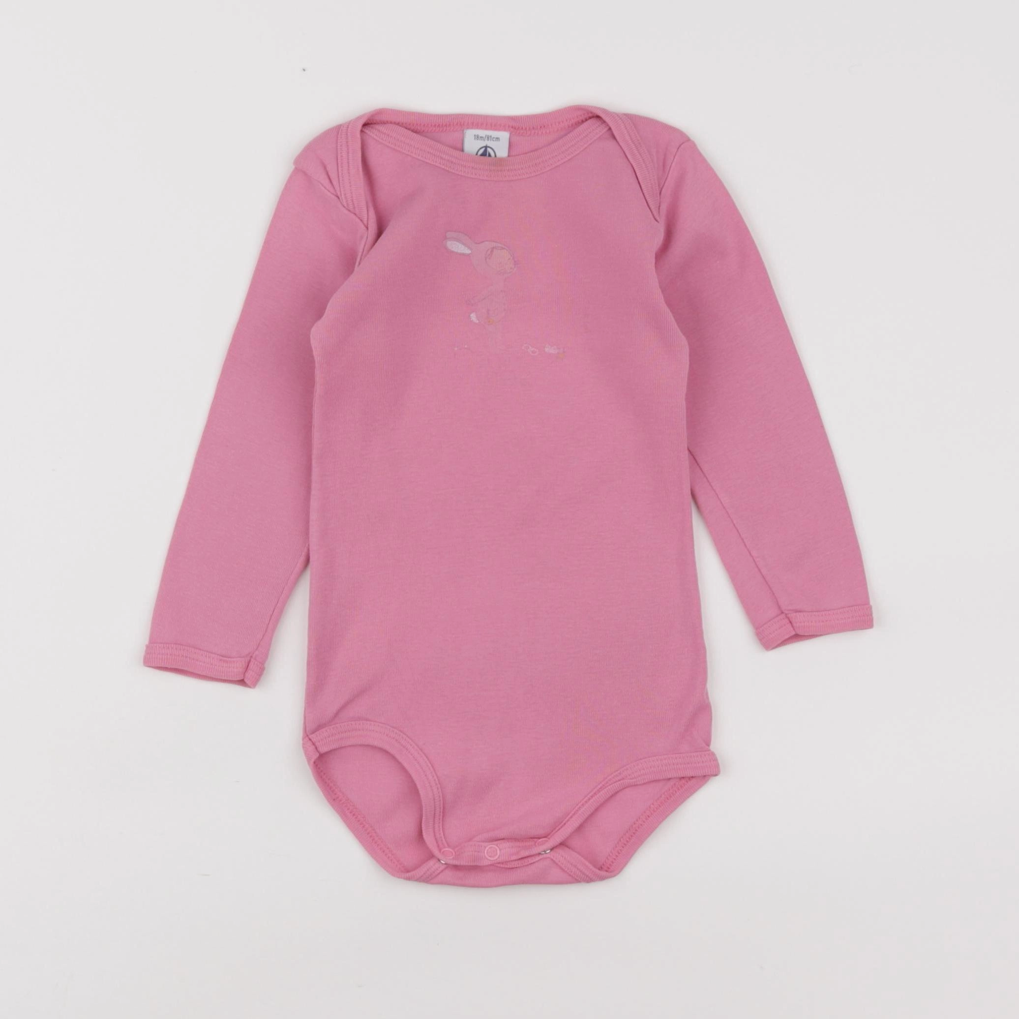 Petit Bateau - body rose - 18 mois