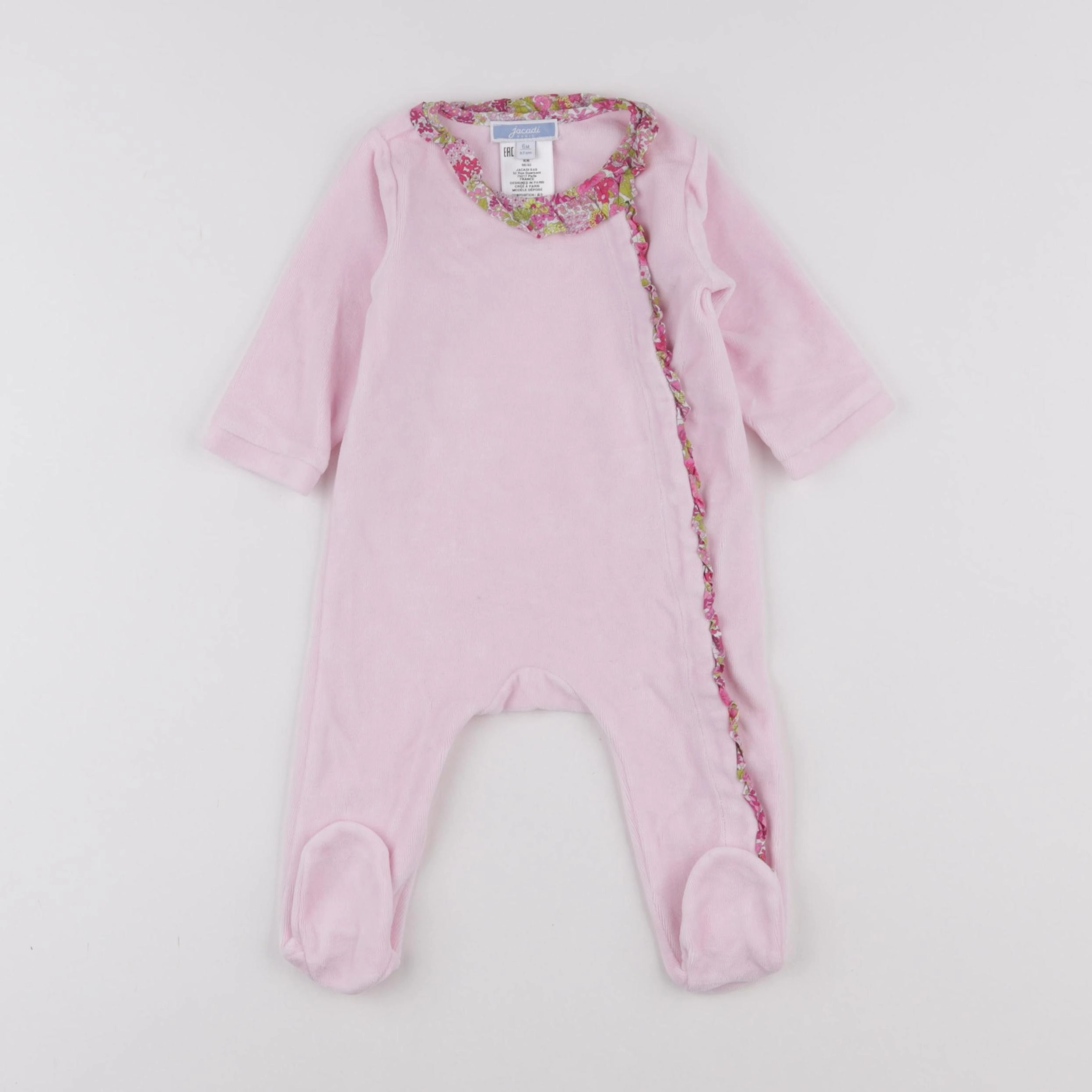 Jacadi - pyjama liberty velours rose - 6 mois