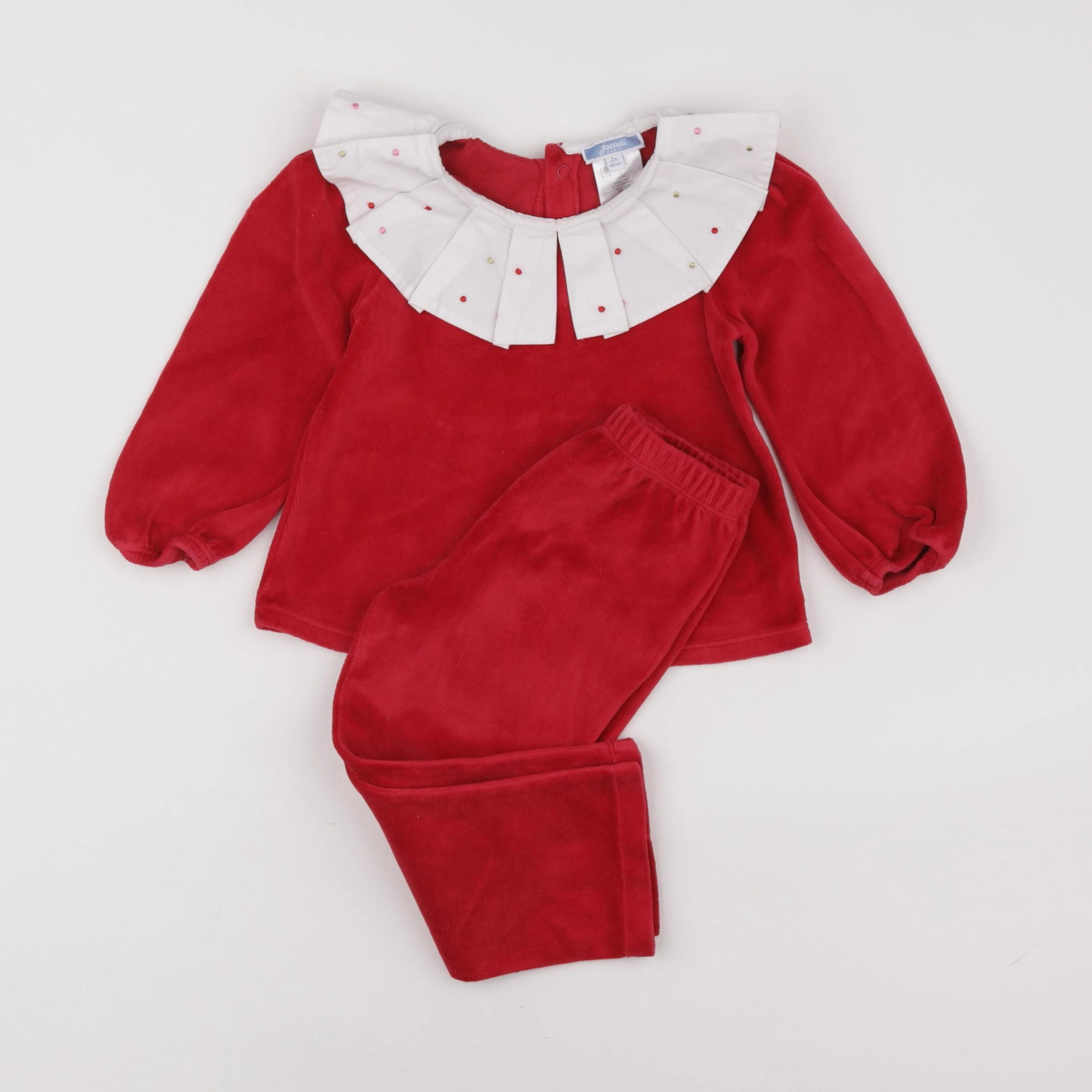 Jacadi - pyjama velours rouge - 2 ans