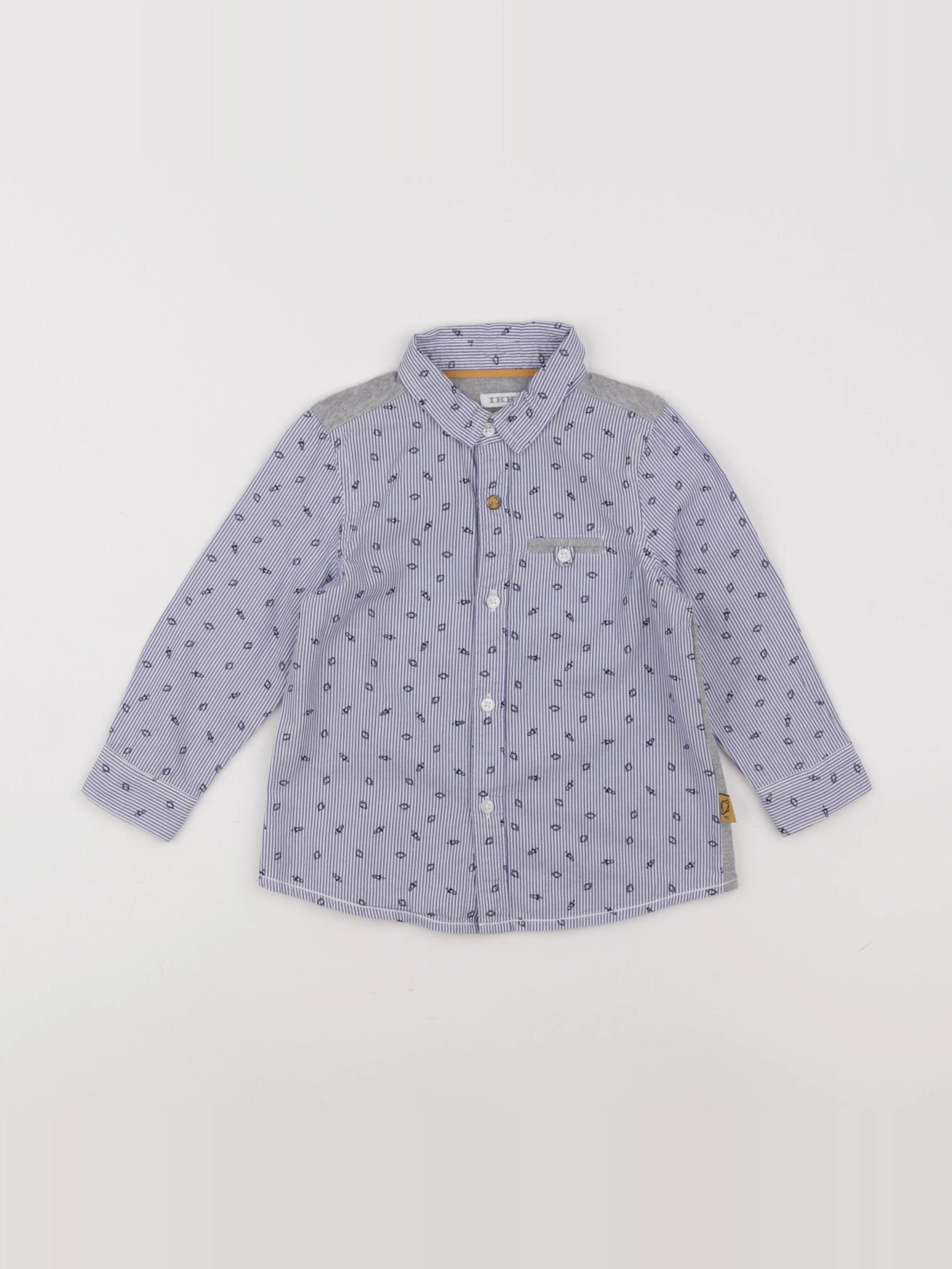 IKKS - chemise blanc, bleu - 18 mois