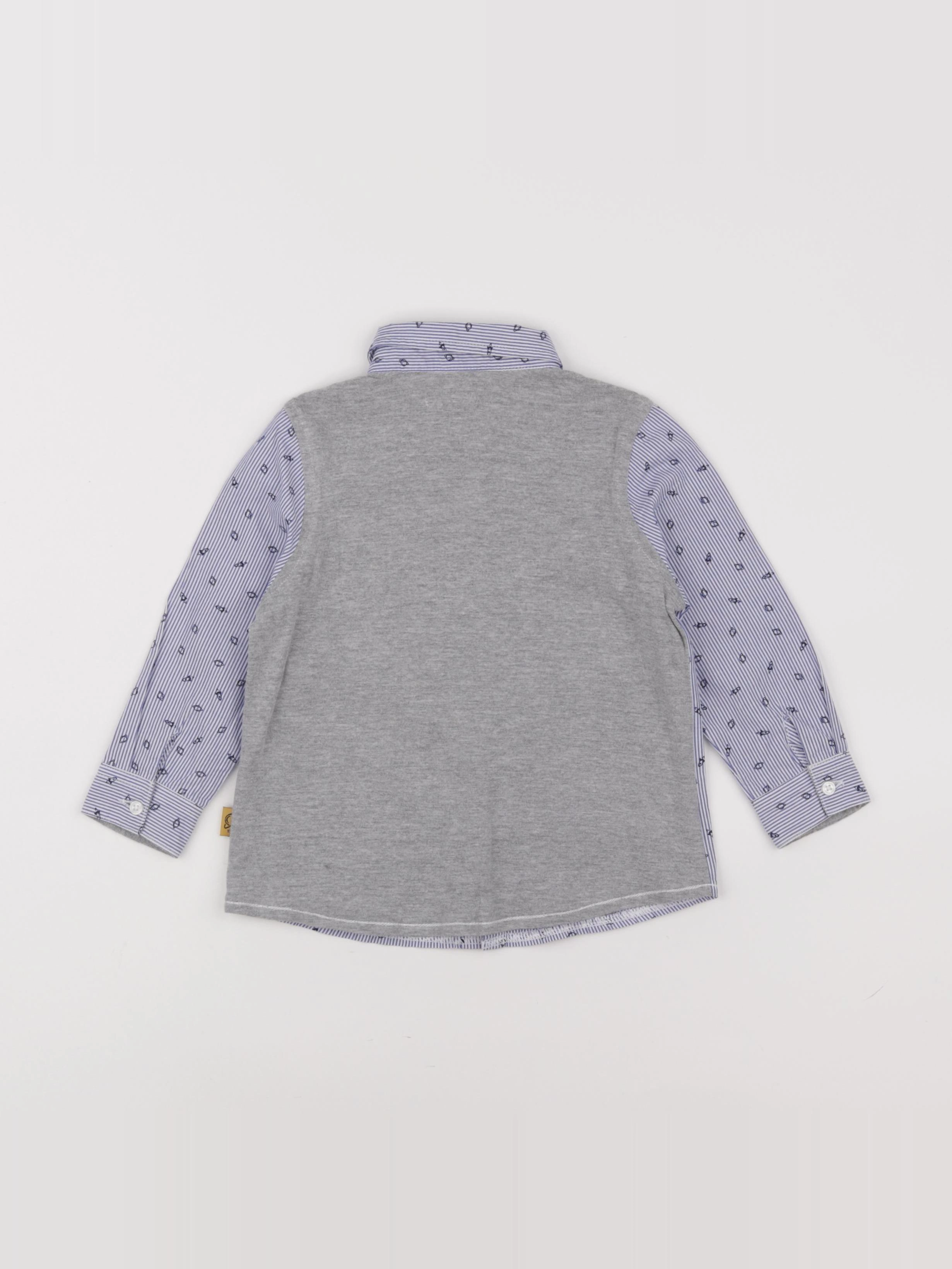 IKKS - chemise blanc, bleu - 18 mois