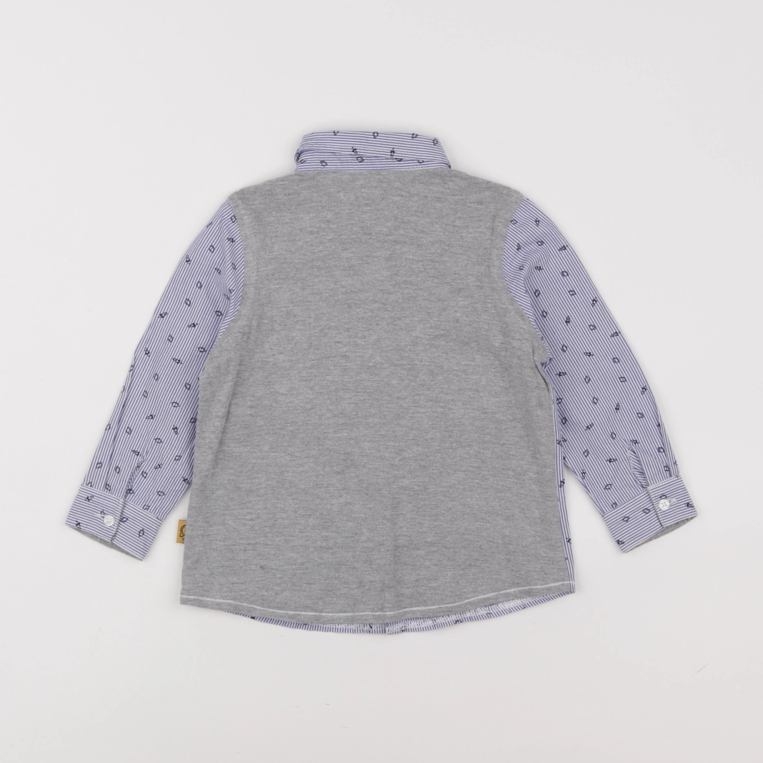 IKKS - chemise blanc, bleu - 18 mois