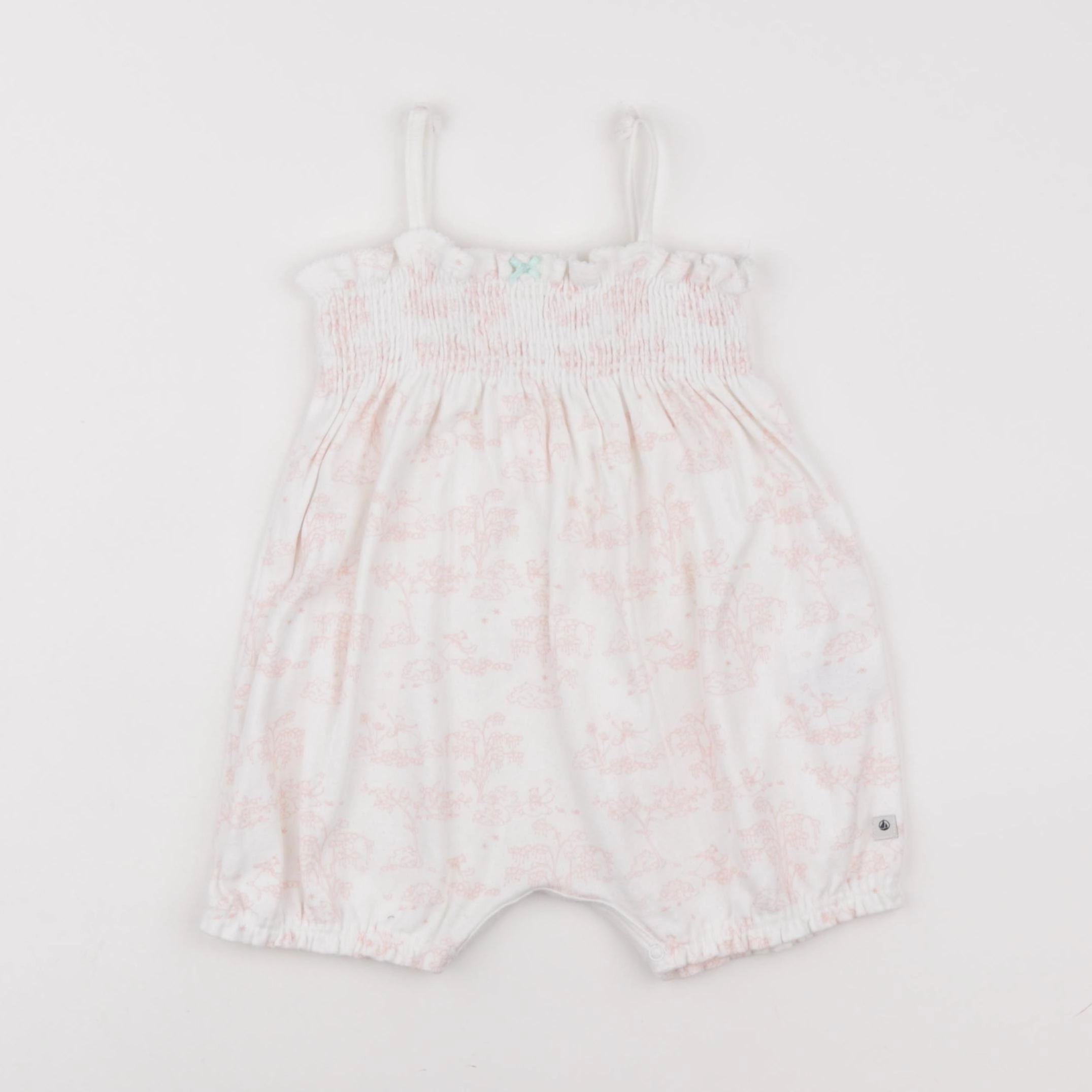 Petit Bateau - combinaison blanc, rose - 12 mois