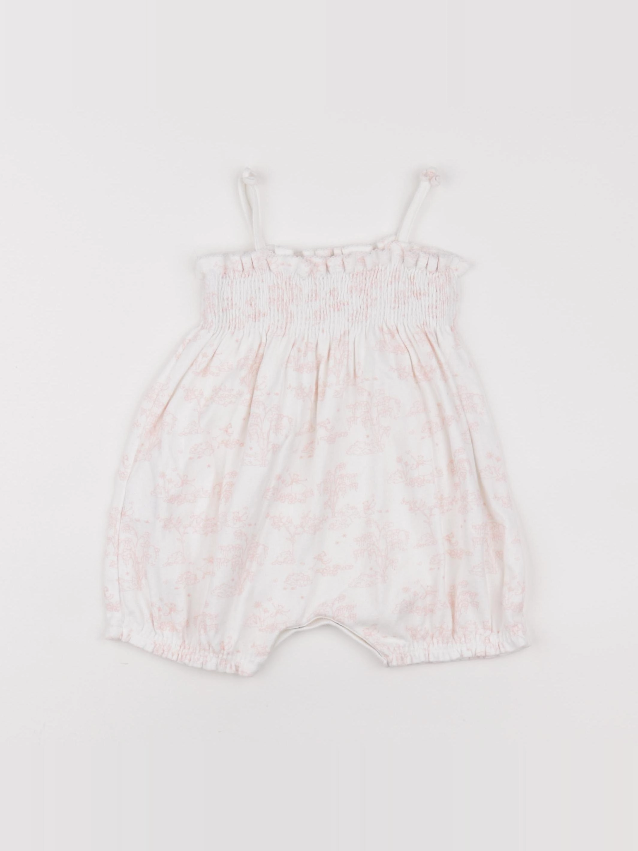 Petit Bateau - combinaison blanc, rose - 12 mois