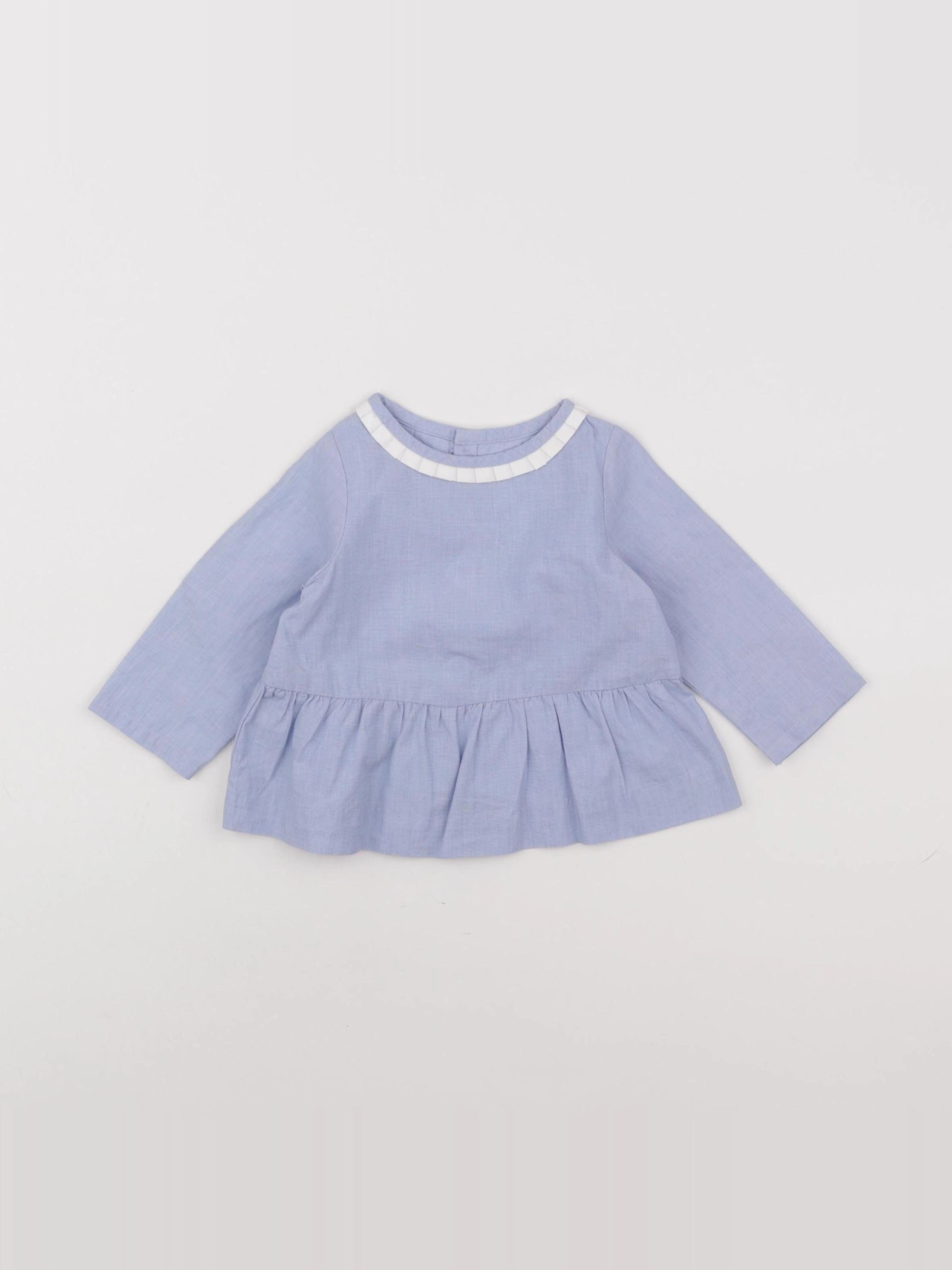Jacadi - blouse bleu - 6 mois