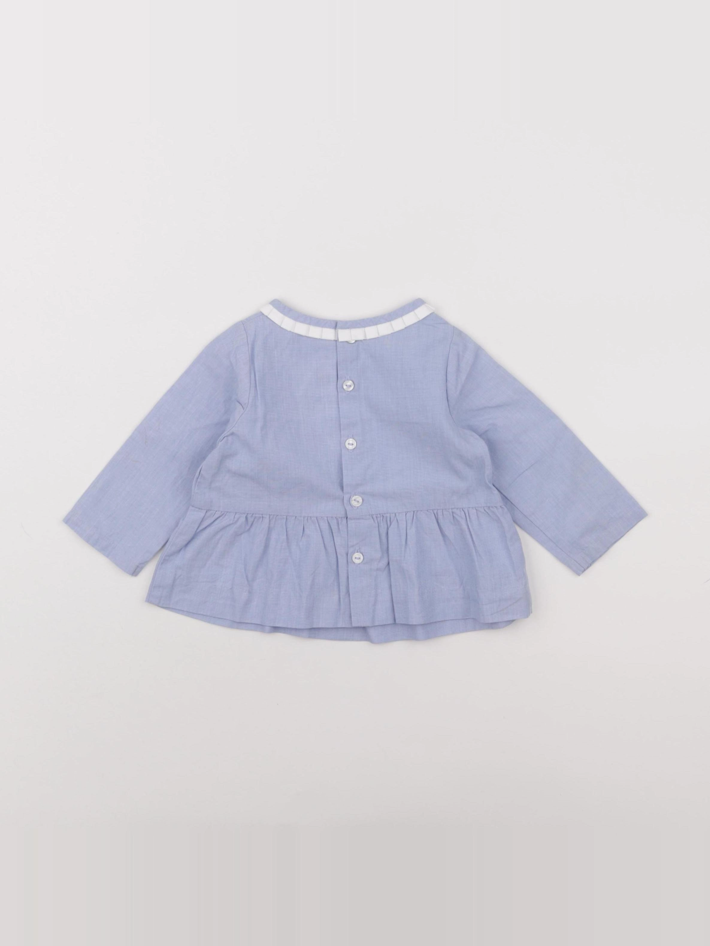 Jacadi - blouse bleu - 6 mois