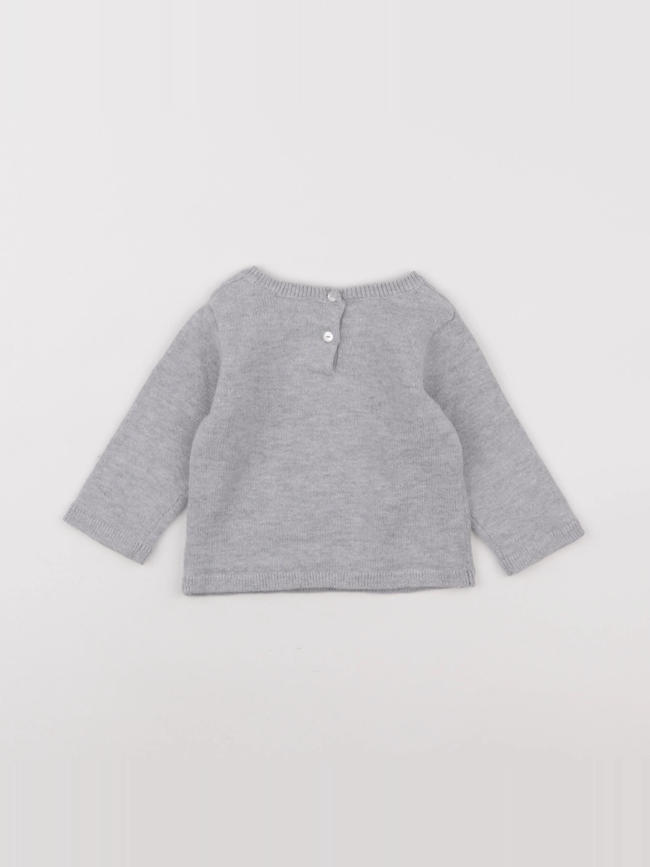 Jacadi - pull gris - 6 mois