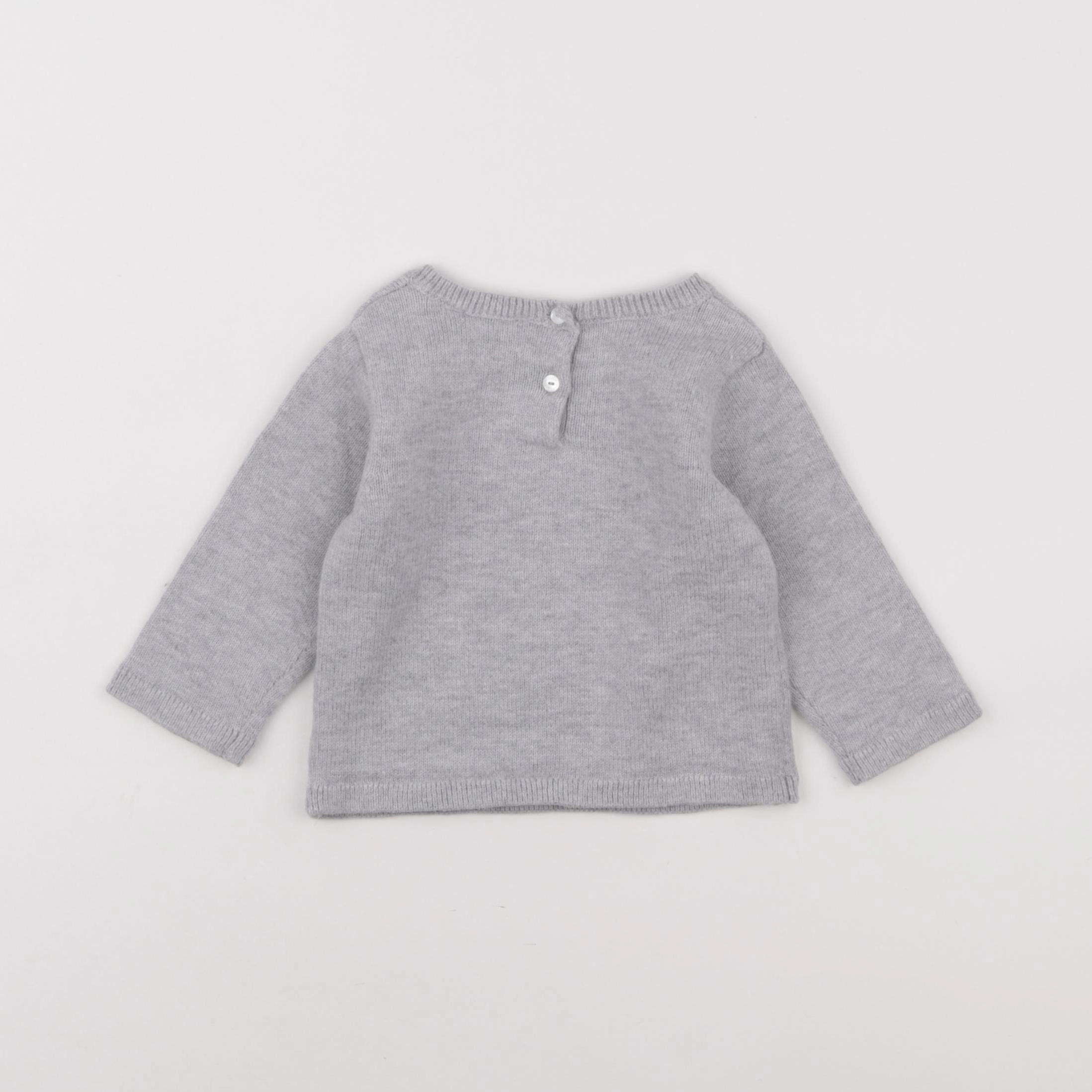 Jacadi - pull gris - 6 mois