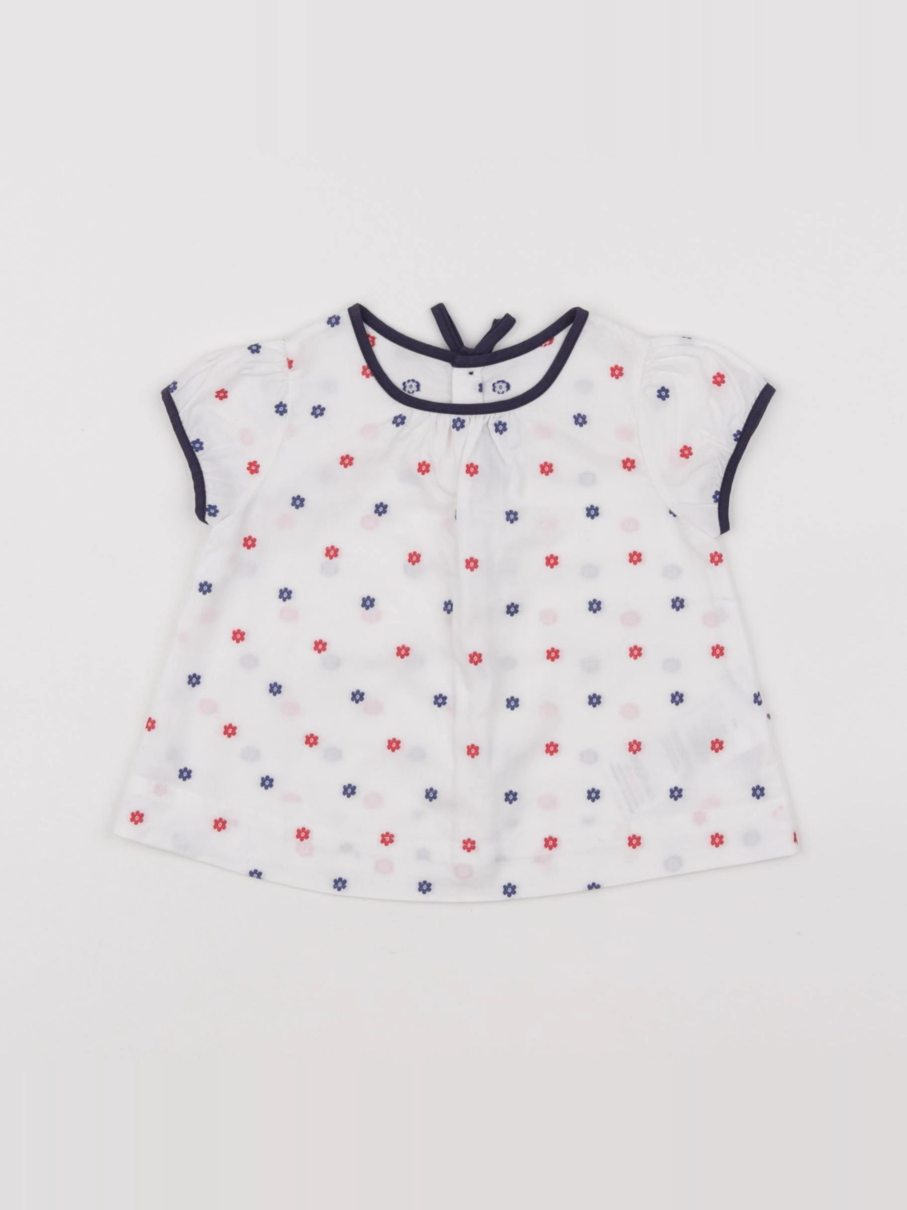 Jacadi - blouse blanc, bleu - 6 mois
