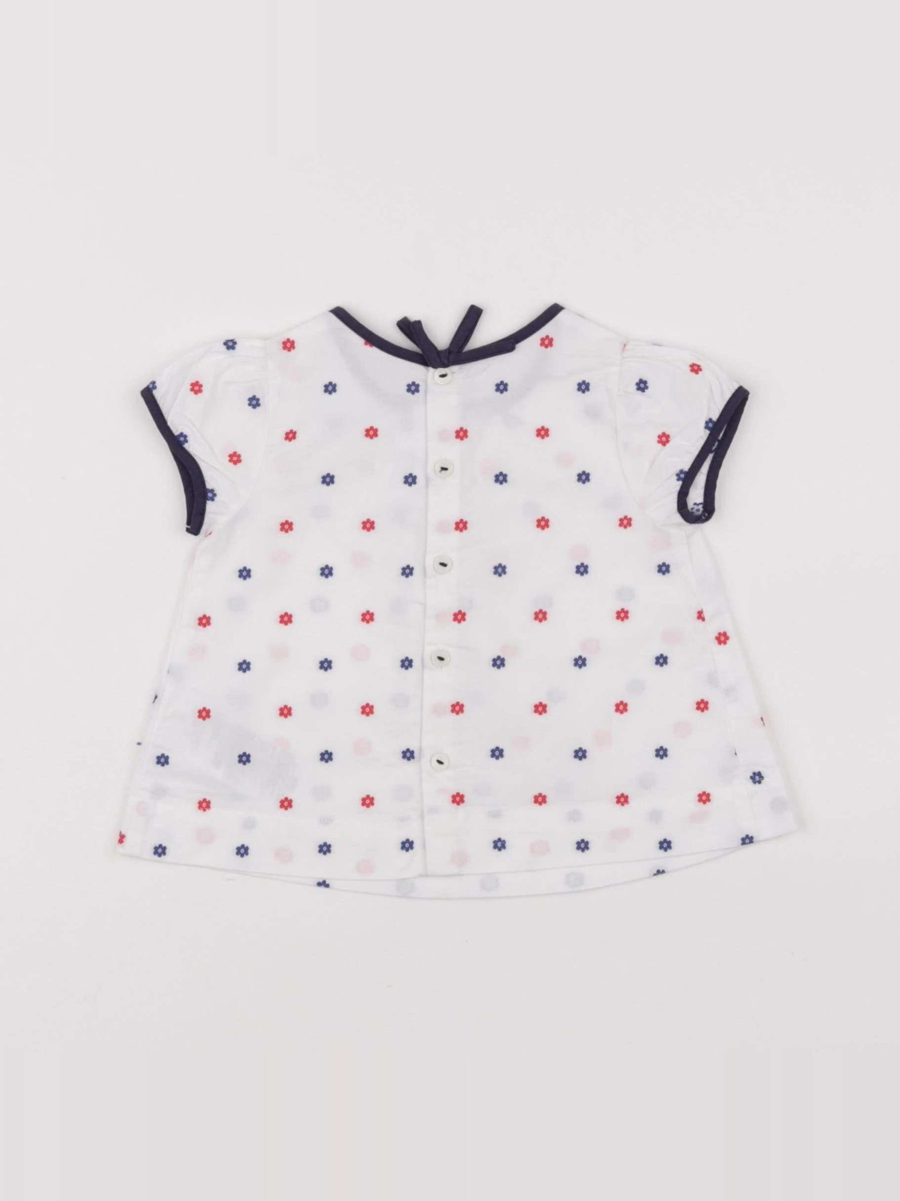 Jacadi - blouse blanc, bleu - 6 mois