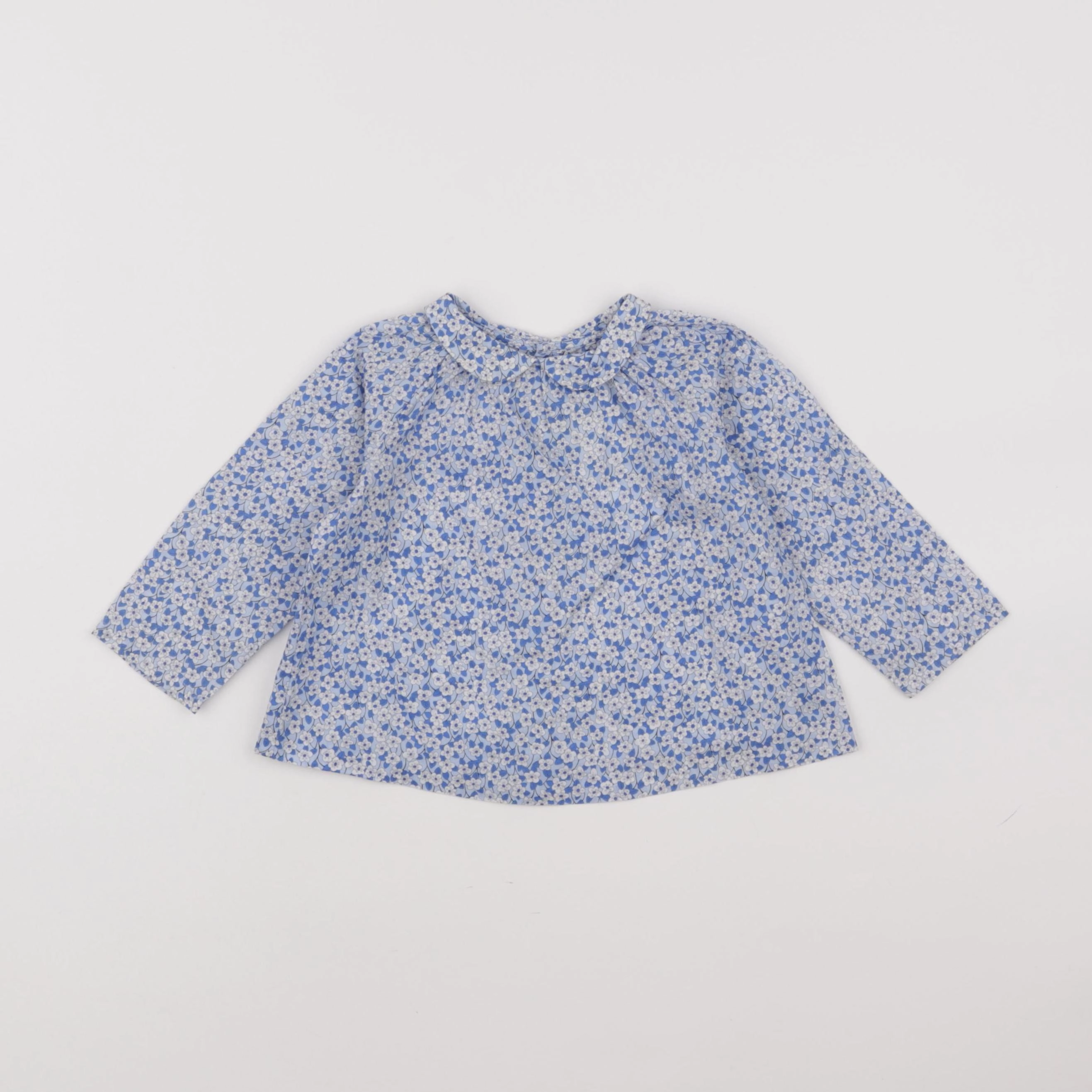 Jacadi - blouse liberty bleu, blanc - 12 mois