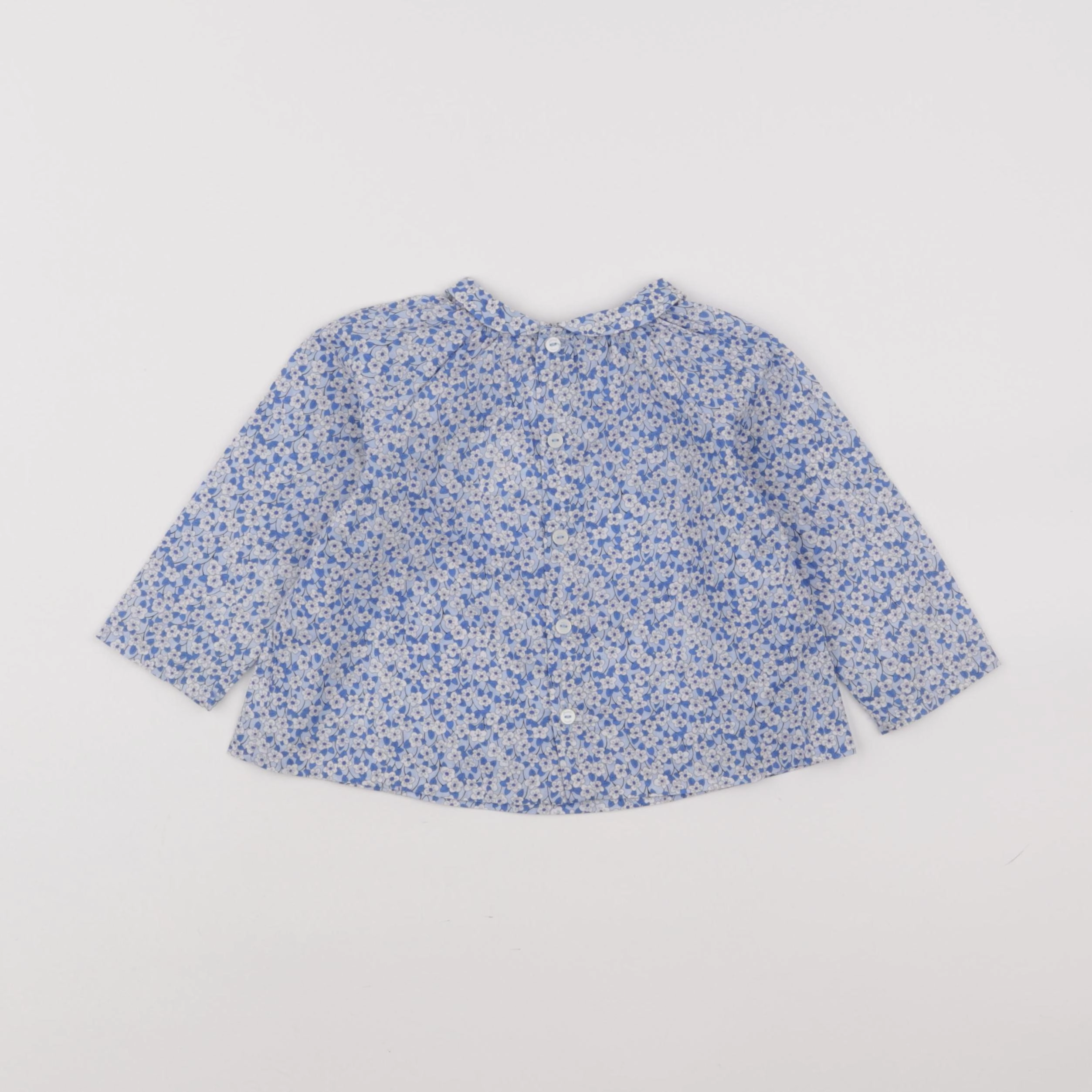 Jacadi - blouse liberty bleu, blanc - 12 mois