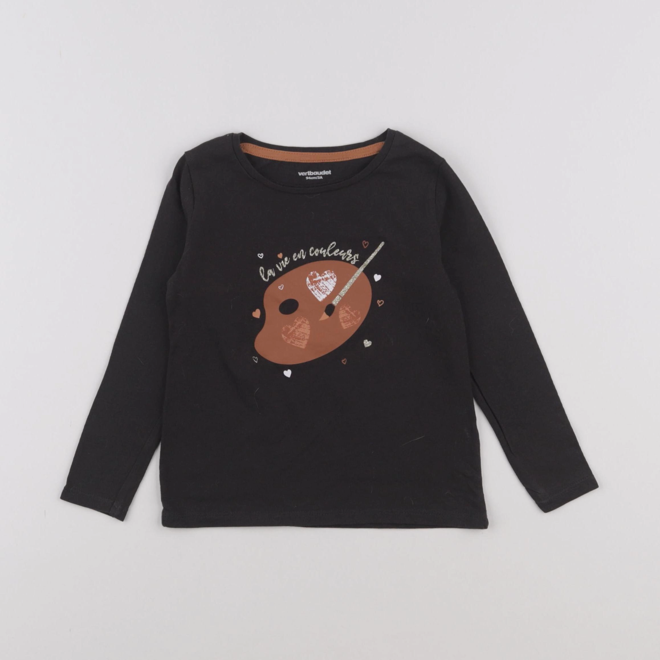 Vertbaudet - tee-shirt noir - 3 ans