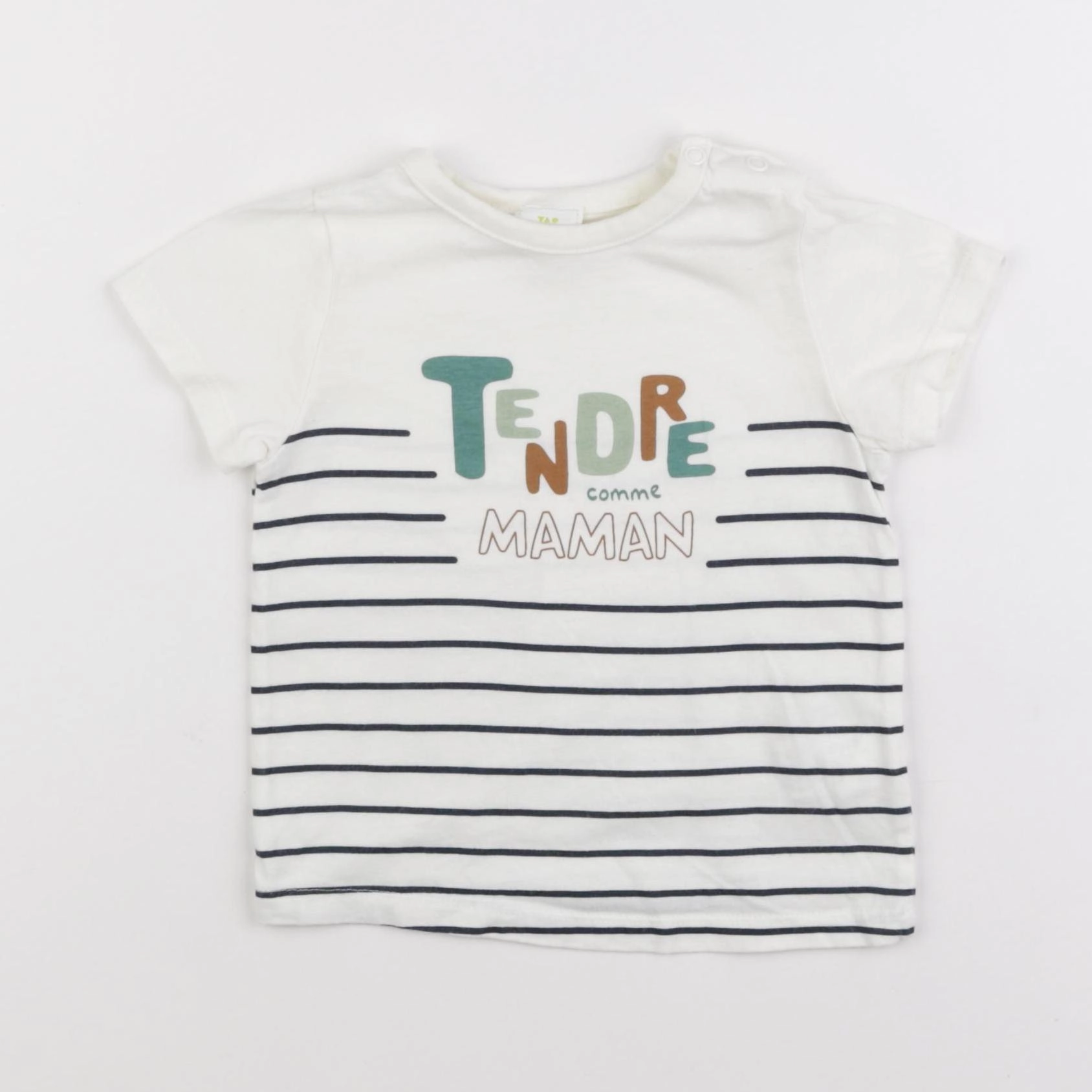 Tape à l'oeil - tee-shirt blanc, vert - 18 mois