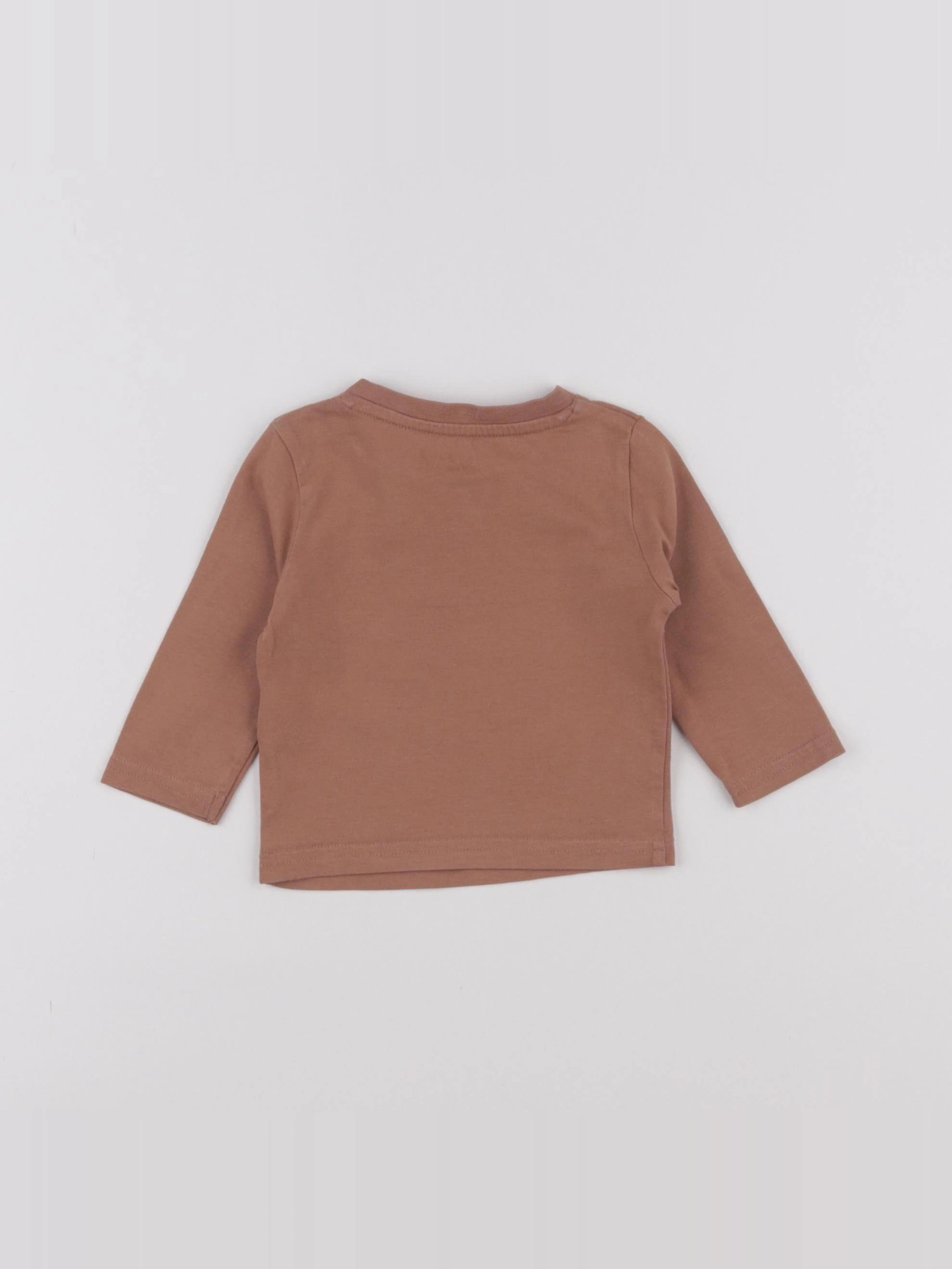 Vertbaudet - tee-shirt marron - 3 mois